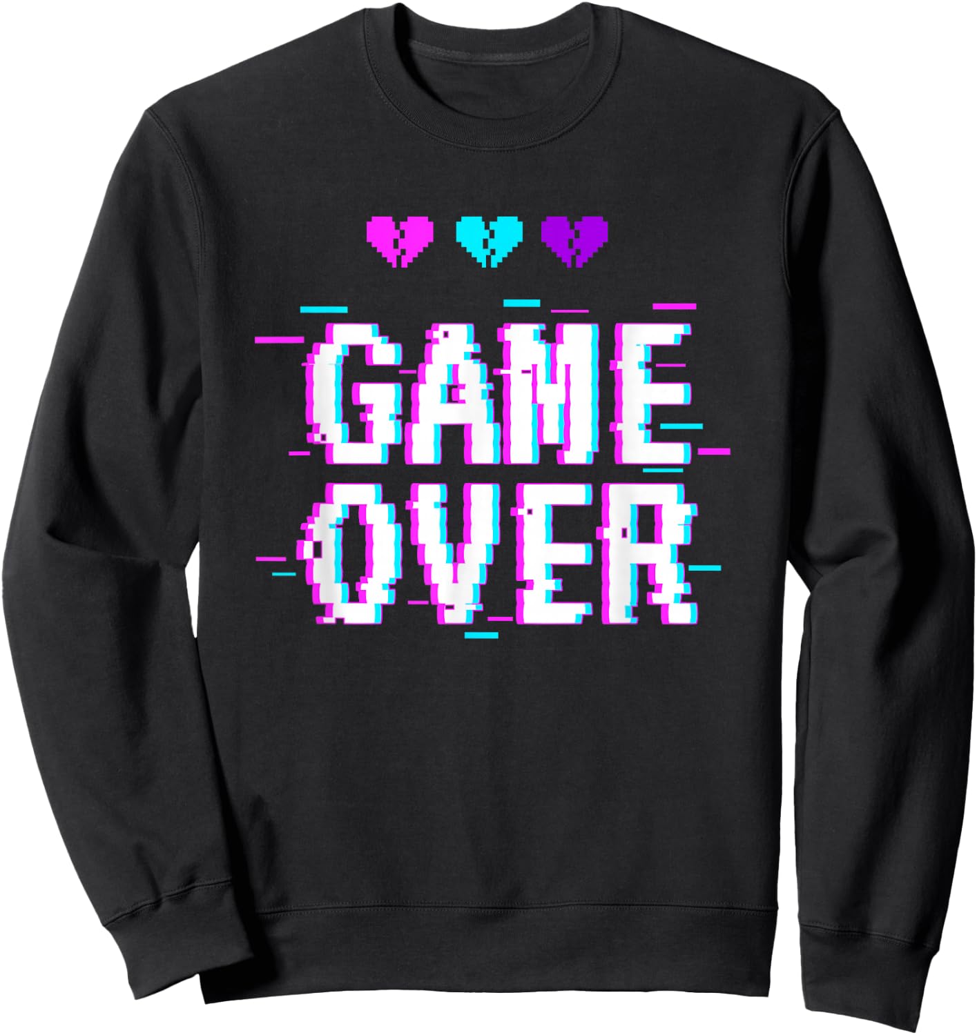 Vaporwave Aesthetic Style Game Over Yami Kawaii Pastel Goth Sweatshirt - Sweatshirt | Black
