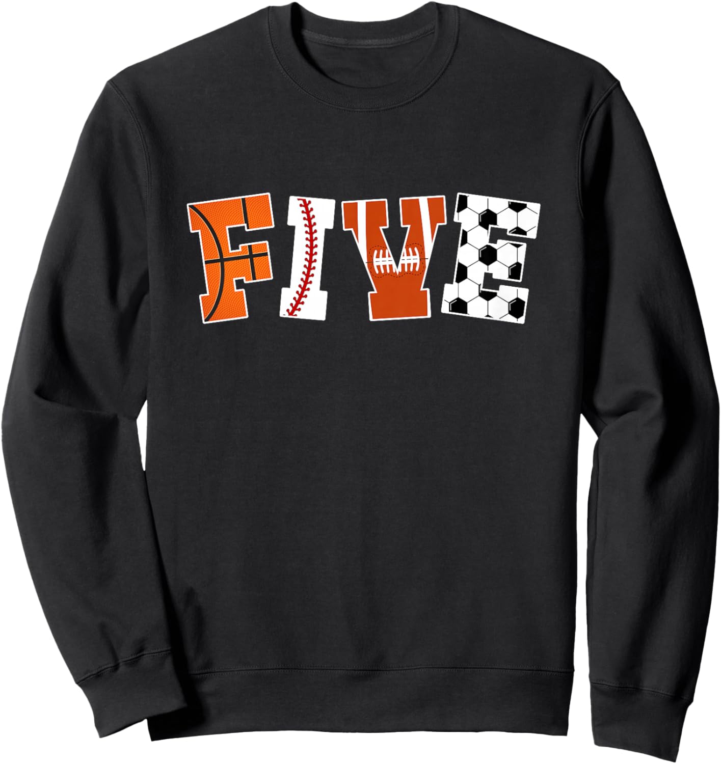 Kids 5th Birthday Sports Birthday Party 5 Year Old Boy Sweatshirt - Sweatshirt | Black