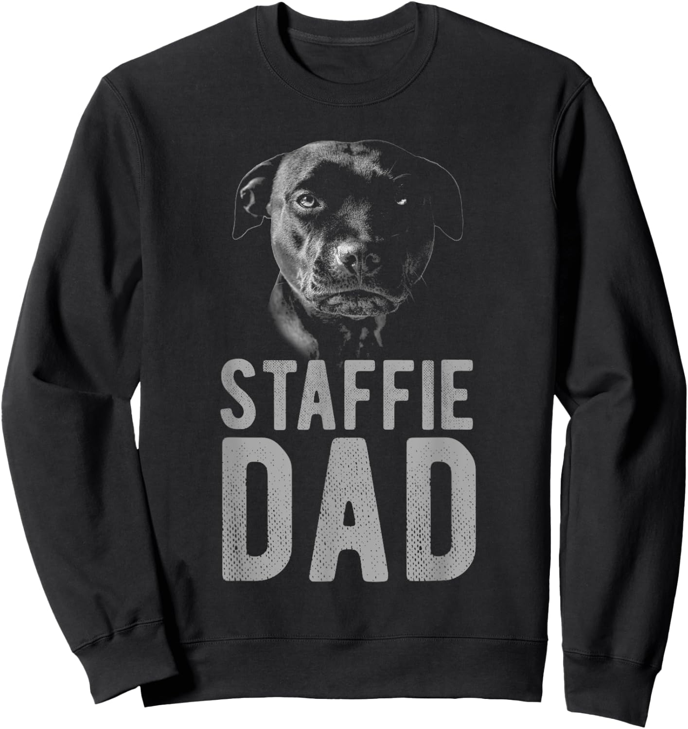 Staffordshire Bull Terrier in black - staffie dad Sweatshirt - Sweatshirt | Black