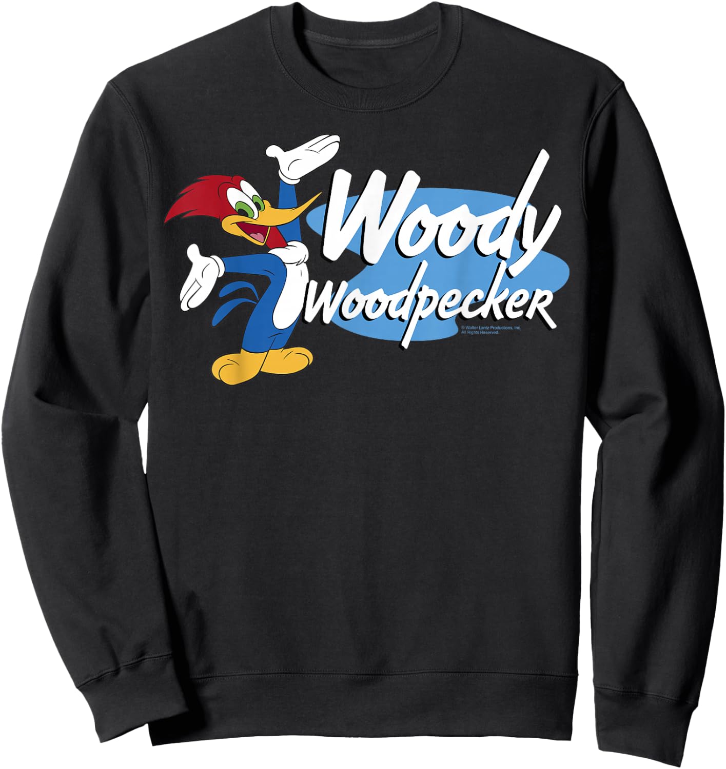 Woody Woodpecker Large Bold Logo Portrait Sweatshirt - Sweatshirt | Black