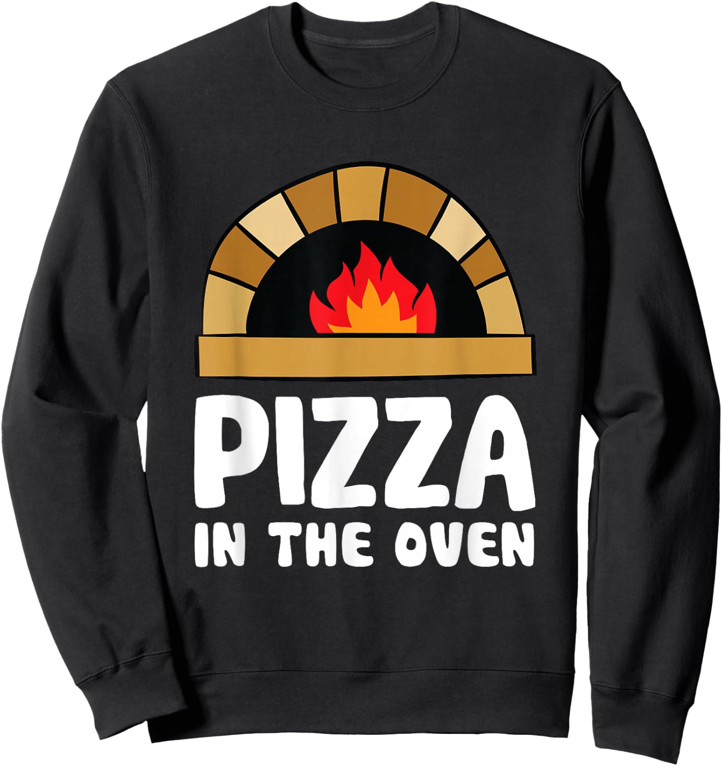 Pizza In The Oven Pregnant Women Pregnancy Sweatshirt - Sweatshirt | Black
