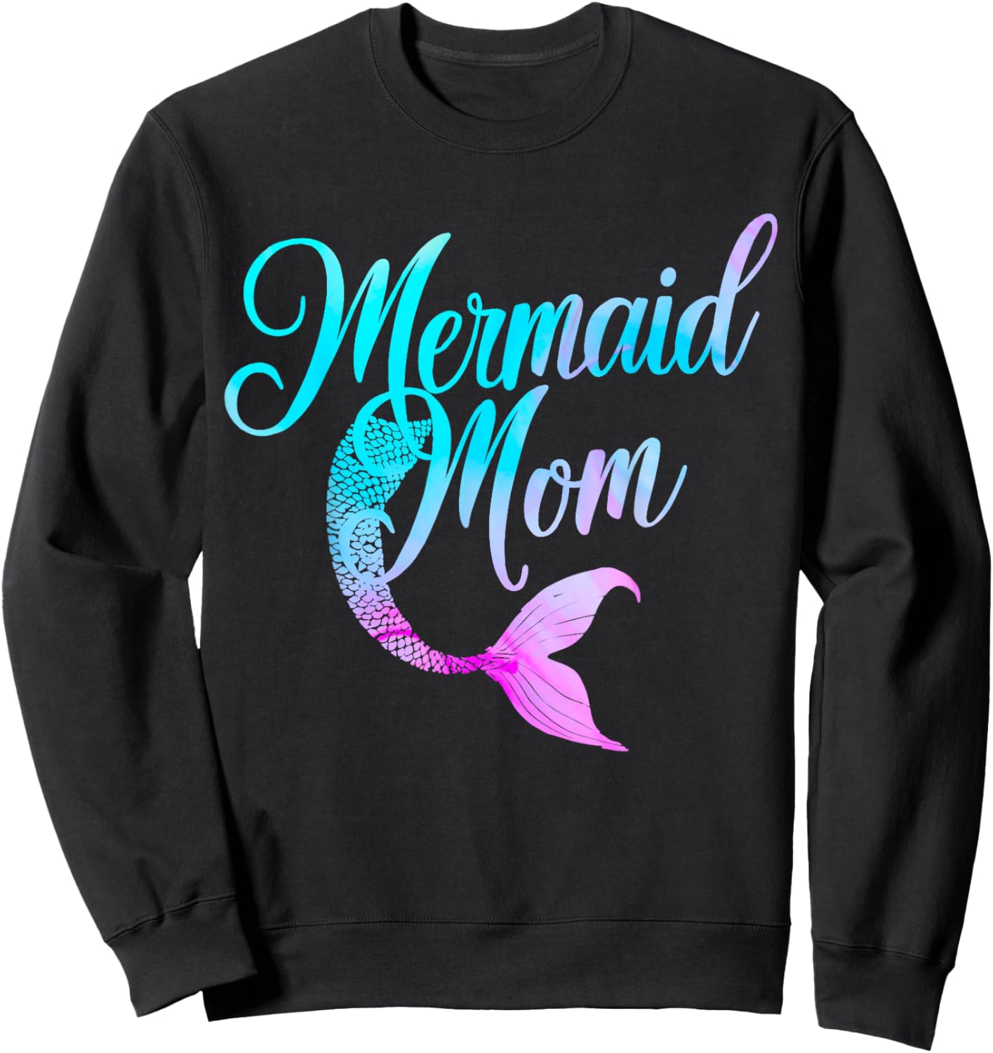 Mermaid Birthday Party Mermaid Mom Sweatshirt - Sweatshirt | Black