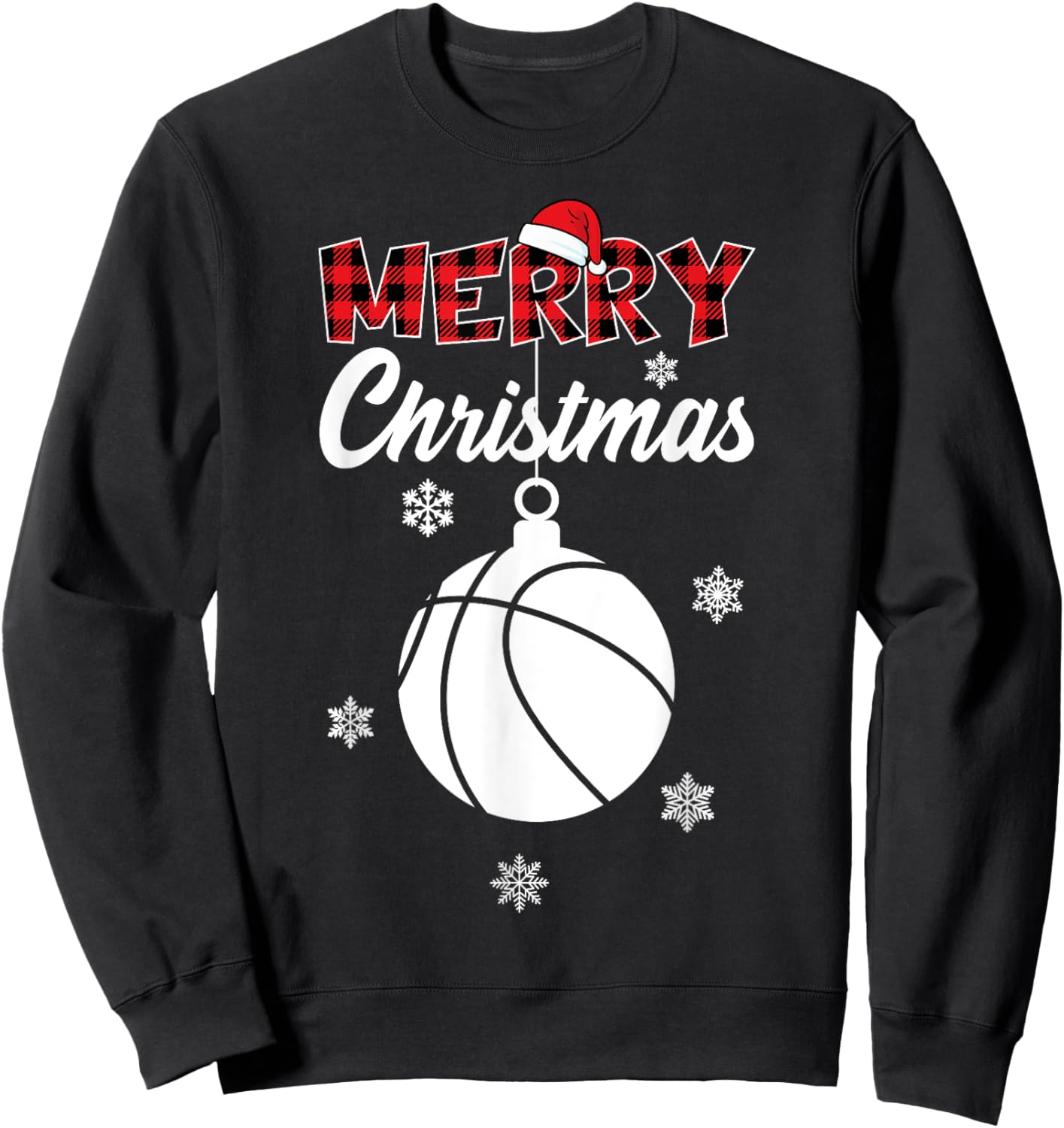 Xmas Basketball Merry Christmas Sweatshirt - Sweatshirt | Black