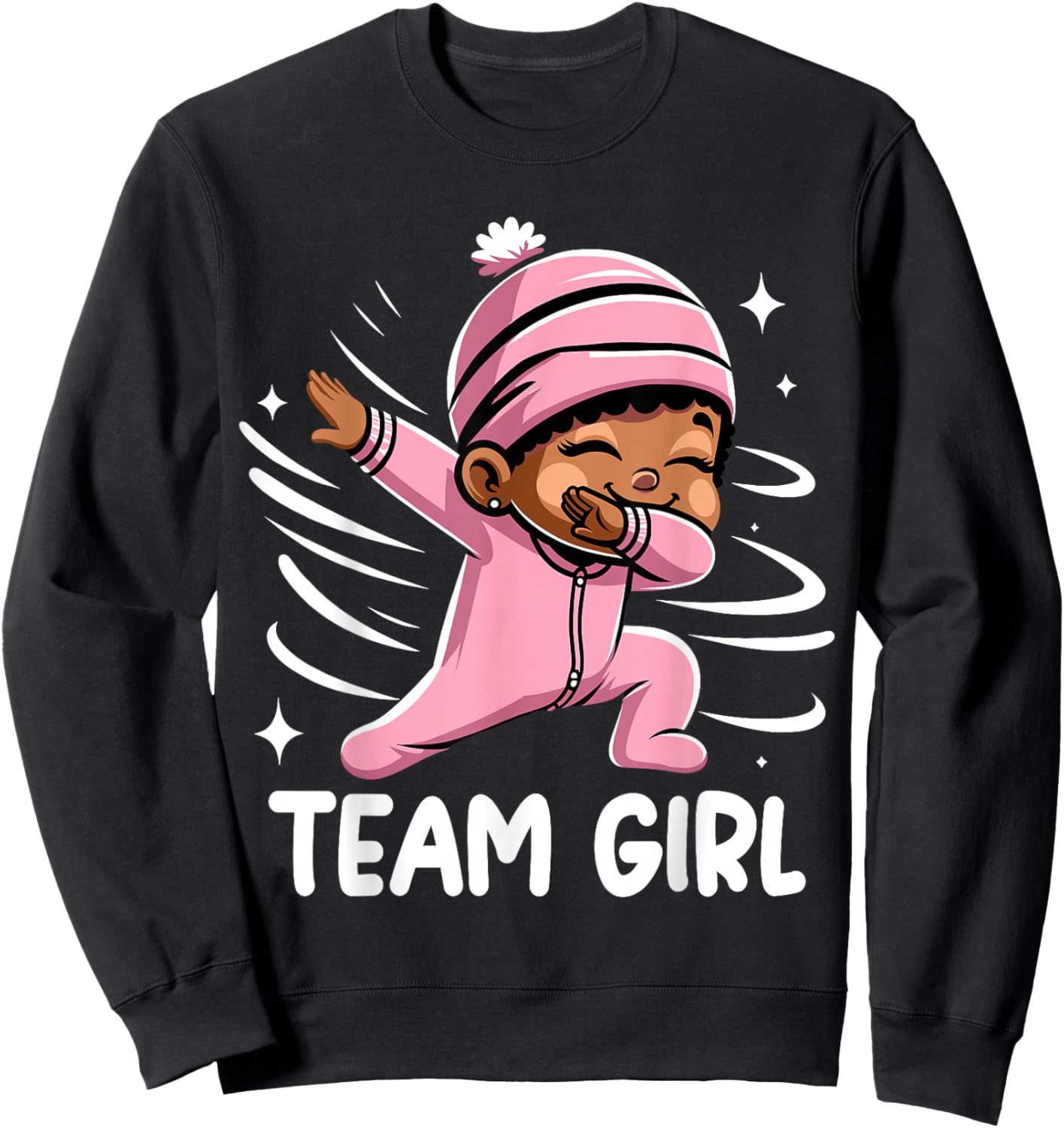 Gender Reveal Party Team Girl Baby Announcement Sweatshirt - Sweatshirt | Black