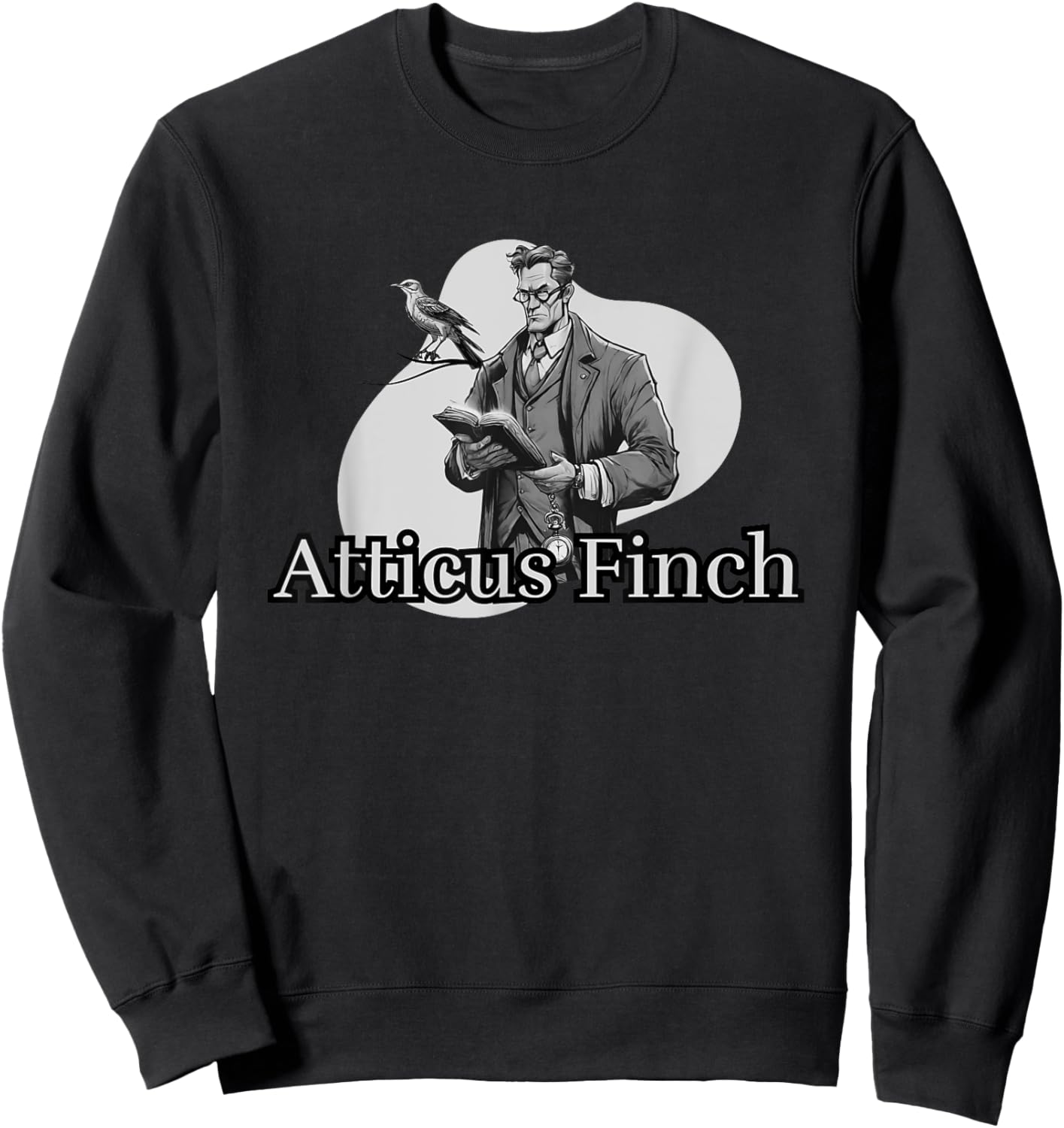 ELDA DESIGN Atticus Finch Retro Classic Book Illustration Sweatshirt - Sweatshirt | Black