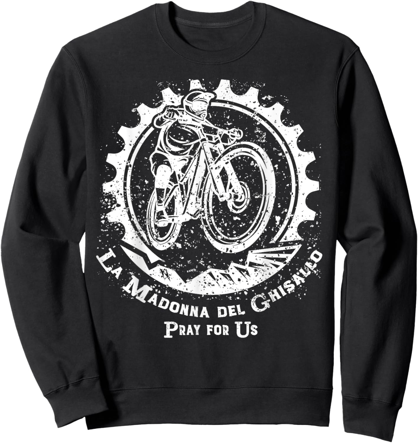 La Madonna del Ghisallo Mountain Biking Patron Saint Cycling Sweatshirt - Sweatshirt | Black