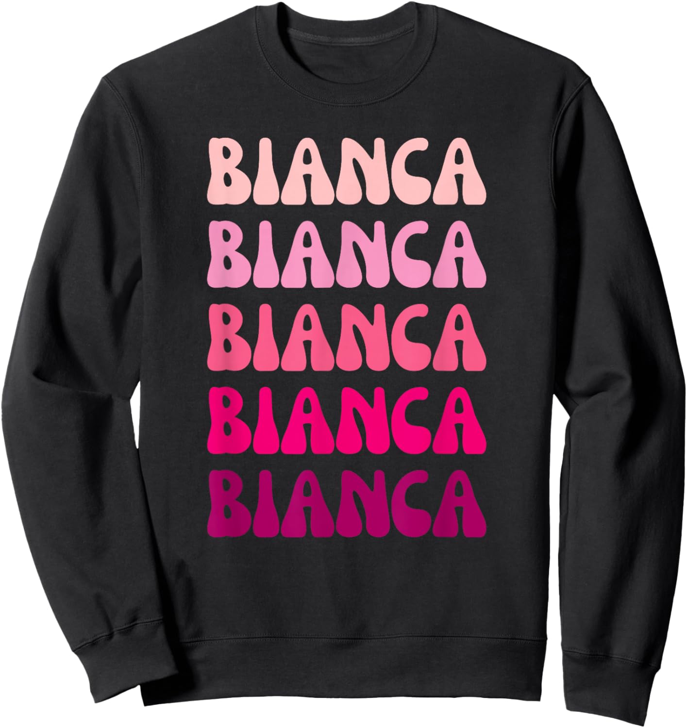 Bianca Retro Stack Design Sweatshirt - Sweatshirt | Black