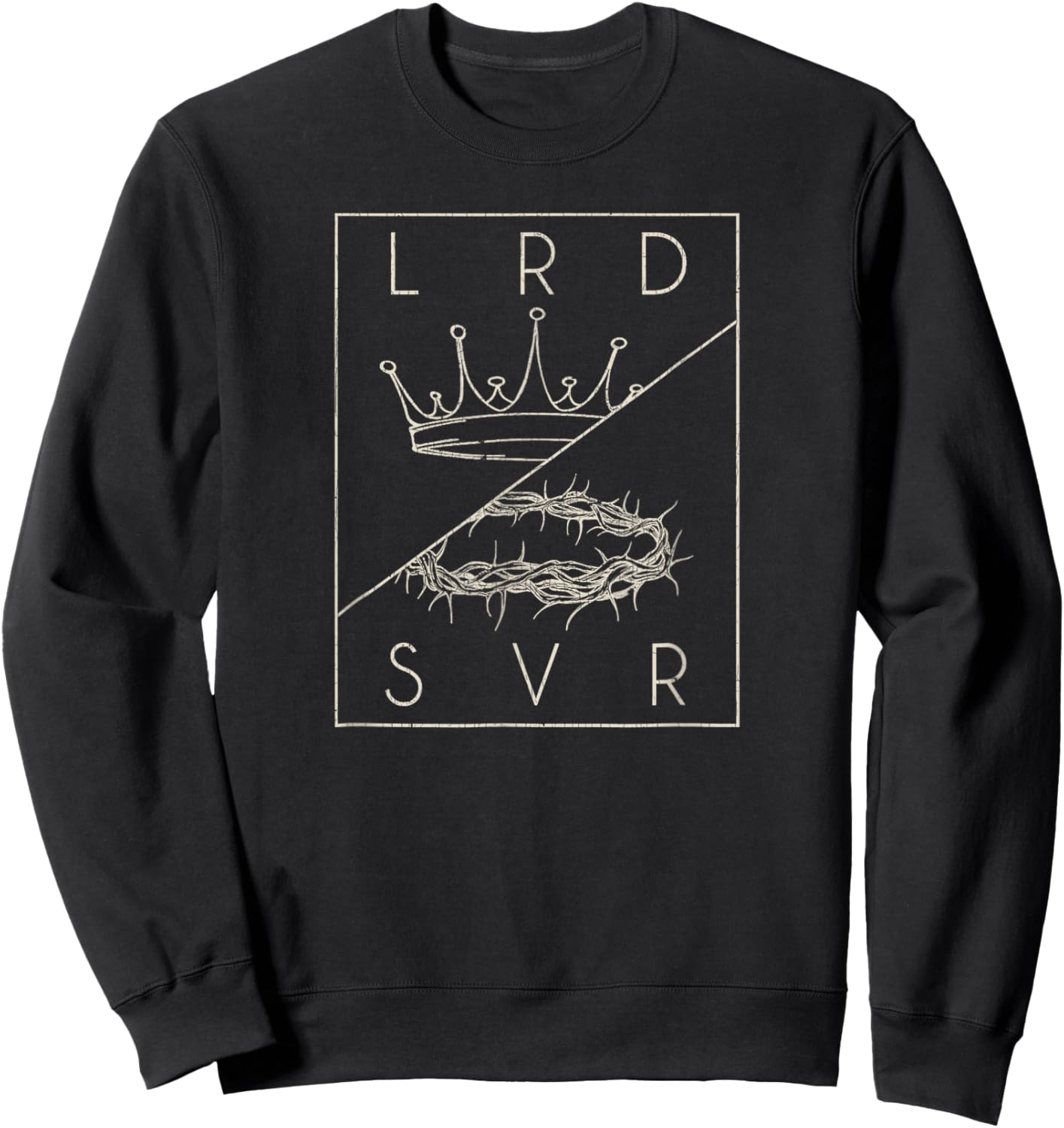 Vintage Retro Jesus Christian Lord & Savior graphic Sweatshirt - Sweatshirt | Black