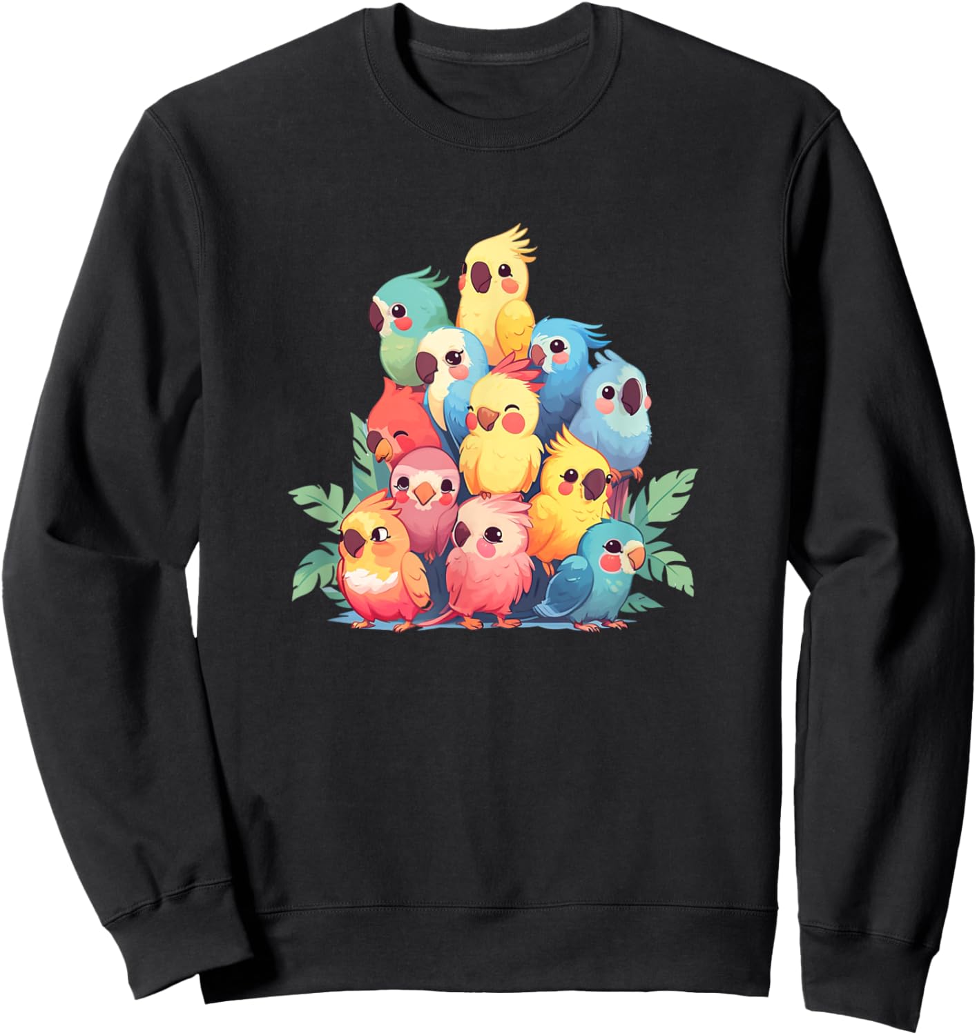 Cute Kawaii Pastel Cockatiel Bird Boys Girls Kids Sweatshirt - Sweatshirt | Black