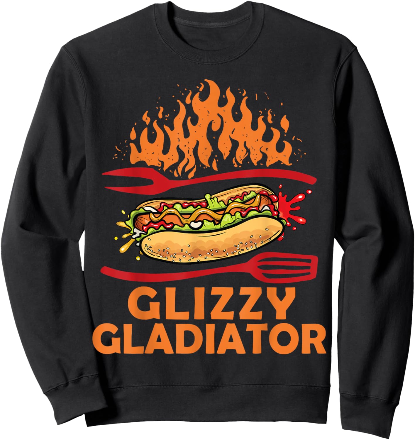 Glizzy Gladiator Funny Women BBQ Sweatshirt - Sweatshirt | Black