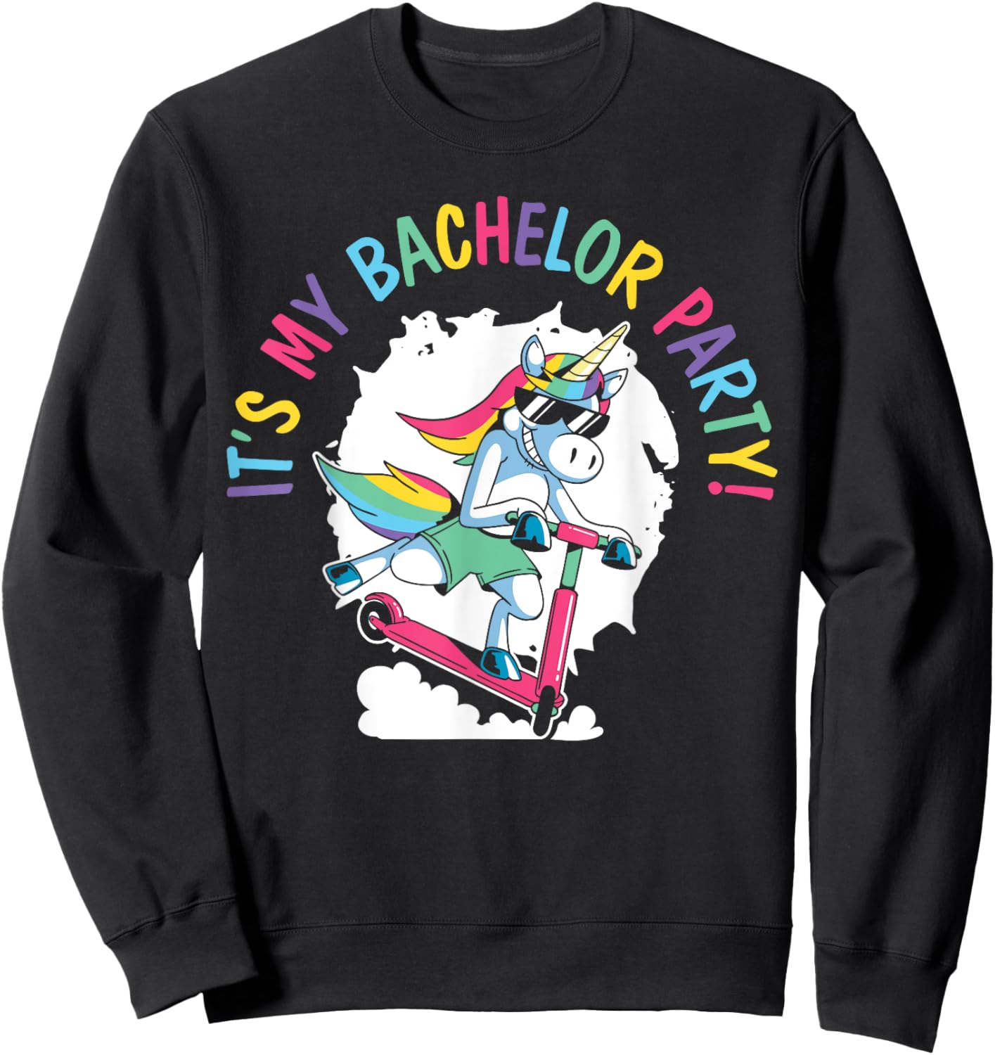 It's My Bachelor Party Unicorn Groom Marriage Wedding Sweatshirt - Sweatshirt | Black