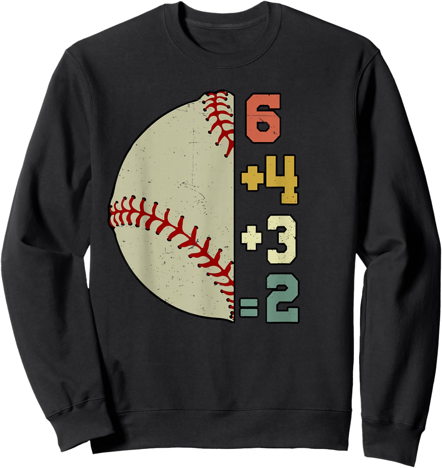 Funny 6+4+3=2 Baseball Pitcher Double Play Women Youth Boy Sweatshirt - Sweatshirt | Black