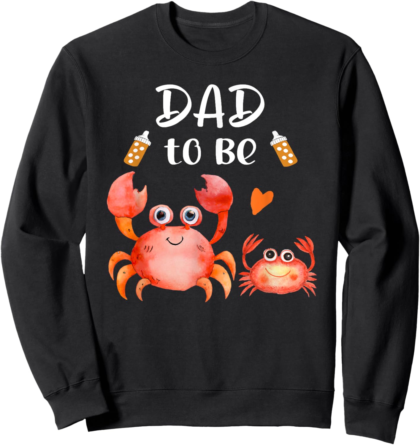Dad To Be Crab Baby Shower For Boy Or Girl Ocean Animal Sweatshirt - Sweatshirt | Black