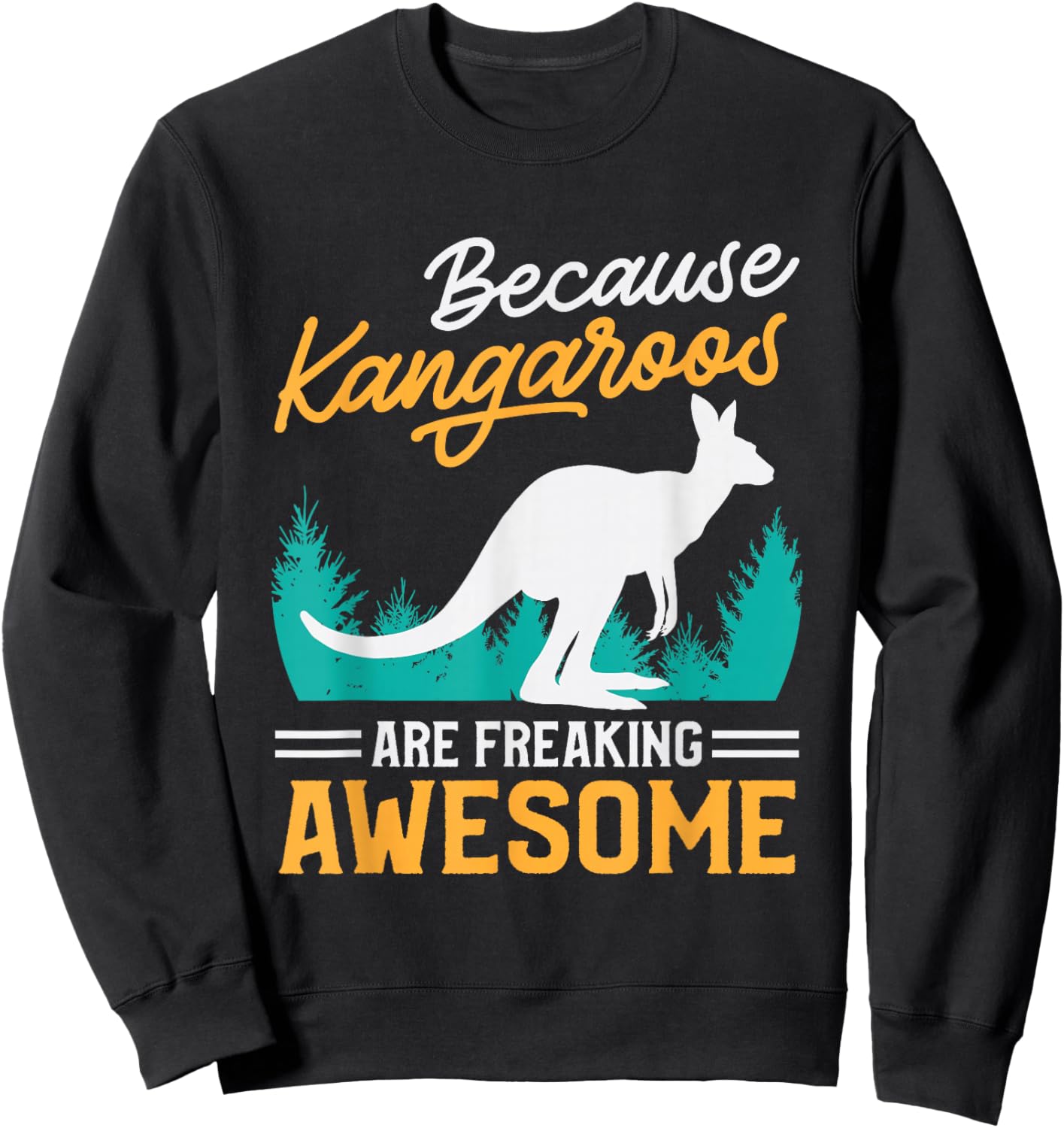 Kangaroo Design Men Women Boys Girls Kids Kangaroo Animal Sweatshirt - Sweatshirt | Black