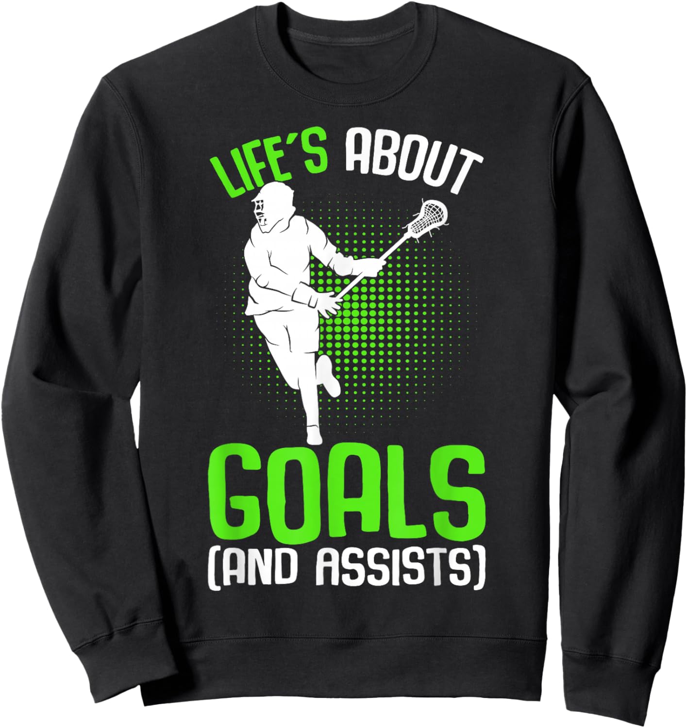 Life´s About Goals Lacrosse Player Youth Men Boys Kids Sweatshirt - Sweatshirt | Black
