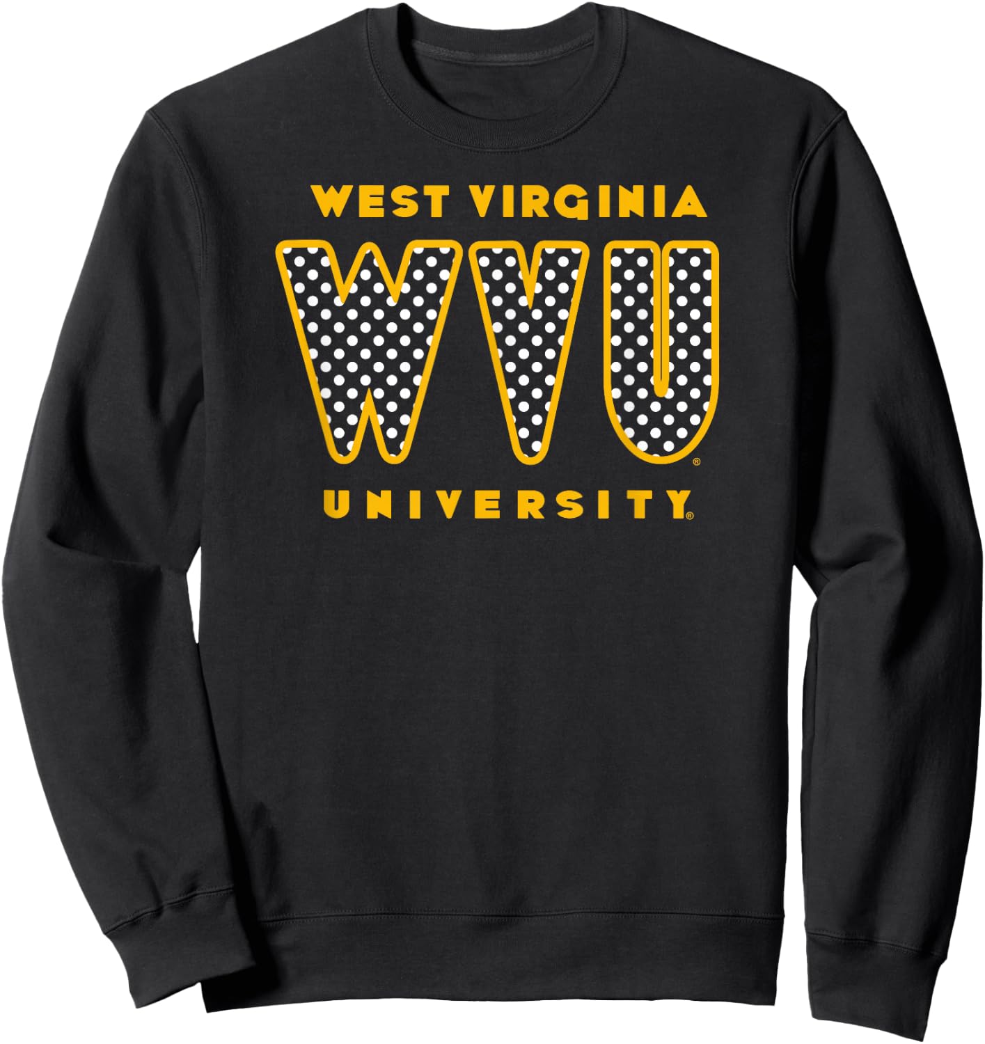 West Virginia Mountaineers Polka Dots Navy Sweatshirt - Sweatshirt | Black