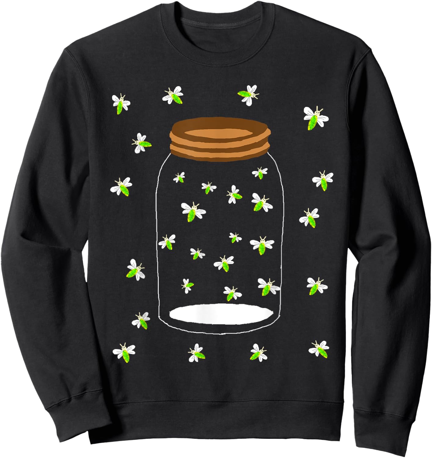 Fireflies Bugs in A Jar Firefly Lightning Insects Sweatshirt - Sweatshirt | Black