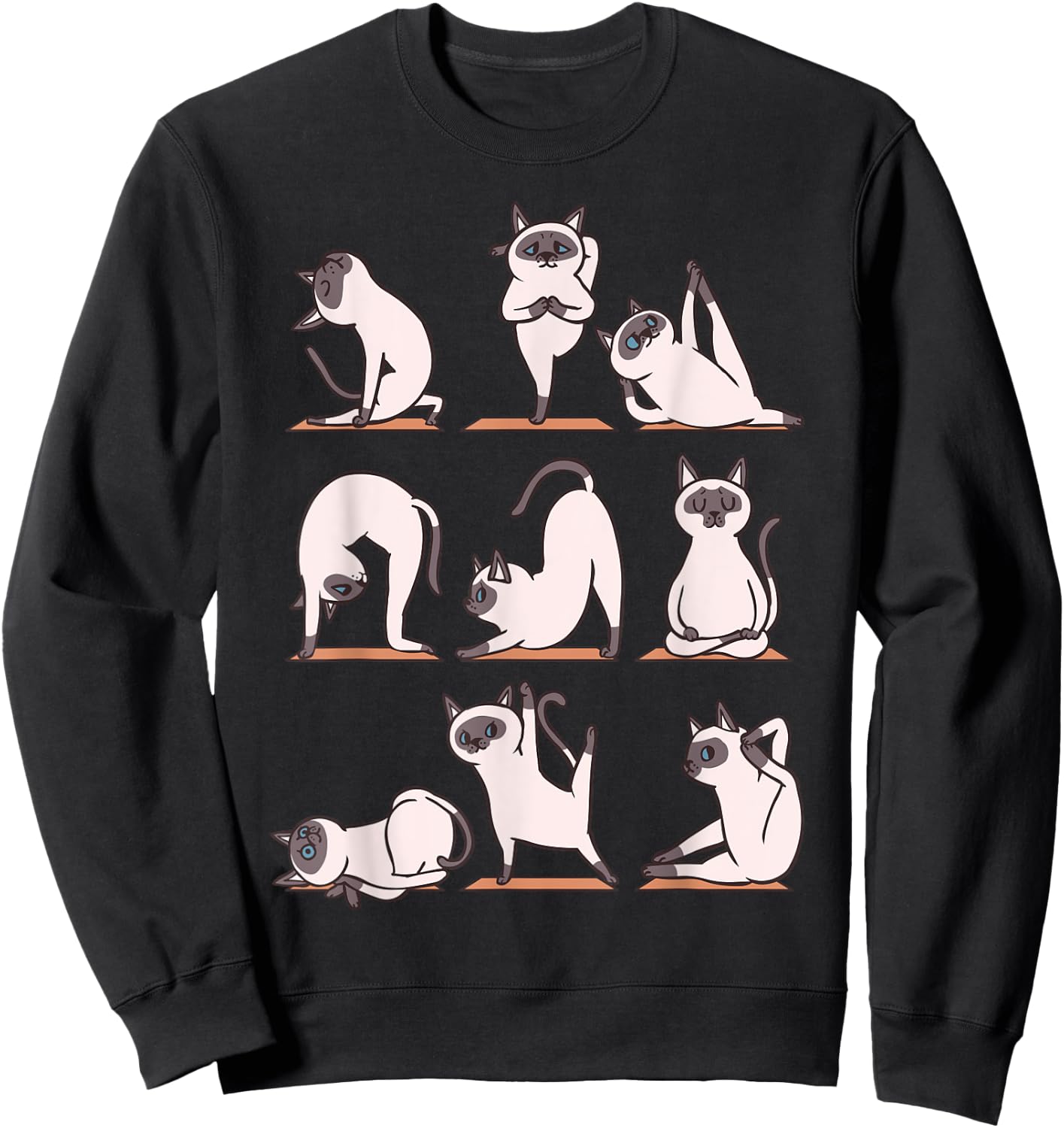 Siamese Cat Yoga Sweatshirt - Sweatshirt | Black