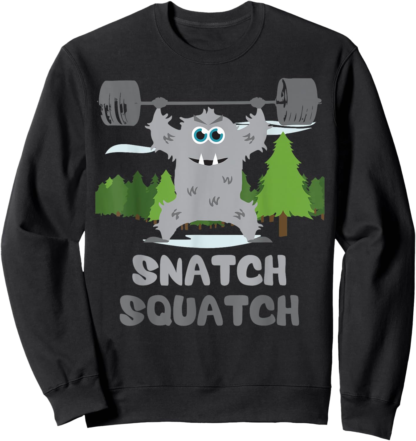 Snatch Squatch - Cartoon - Beast - Gym Sweatshirt - Sweatshirt | Black