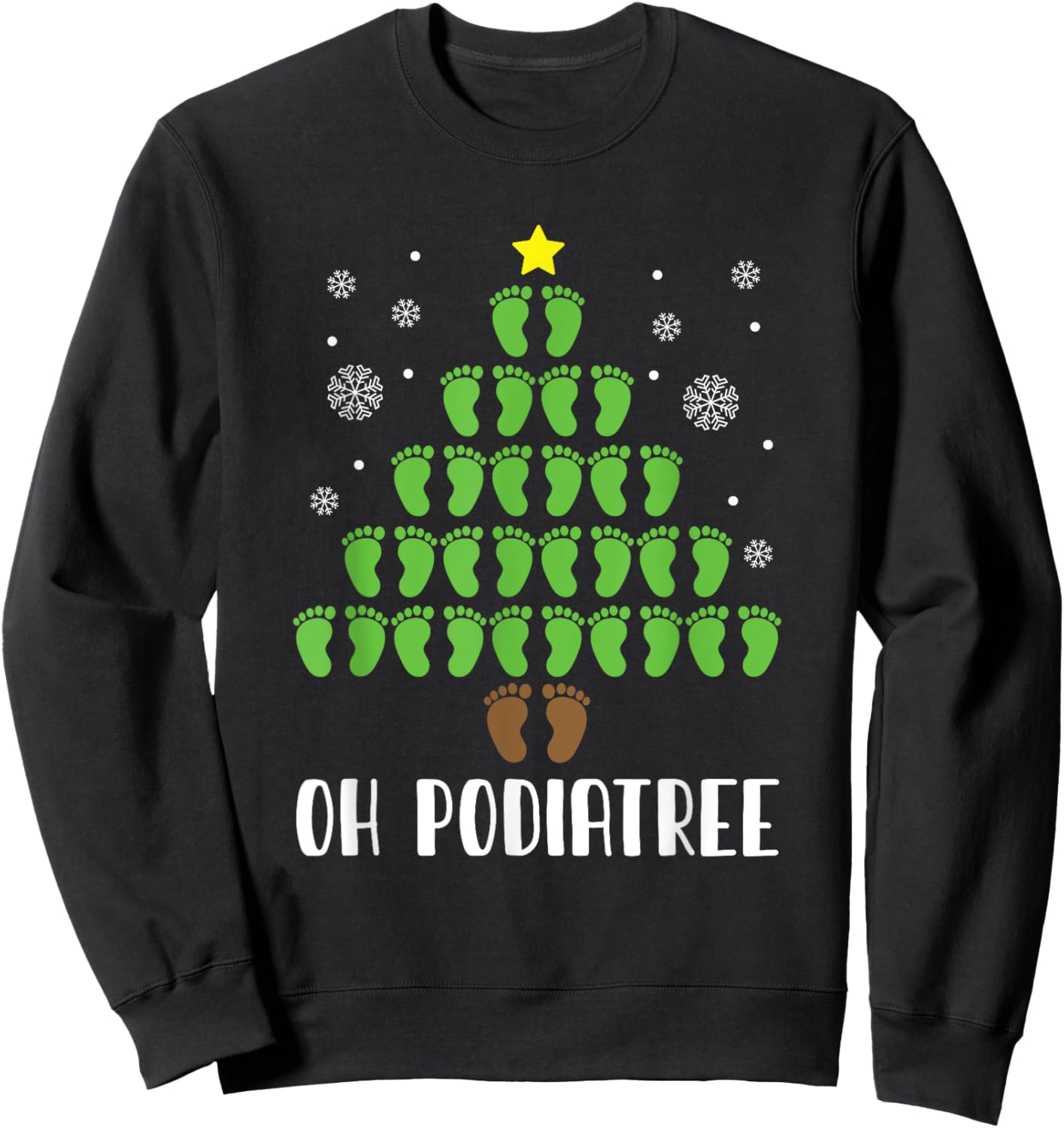Oh Podiatree Chiropodist Podiatrist Funny Christmas Podiatry Sweatshirt - Sweatshirt | Black
