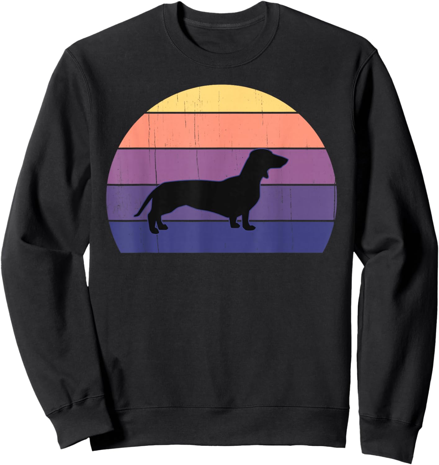 Cool Retro Sunset Dachshunds: Great Dachshund Owner/Lover Sweatshirt - Sweatshirt | Black