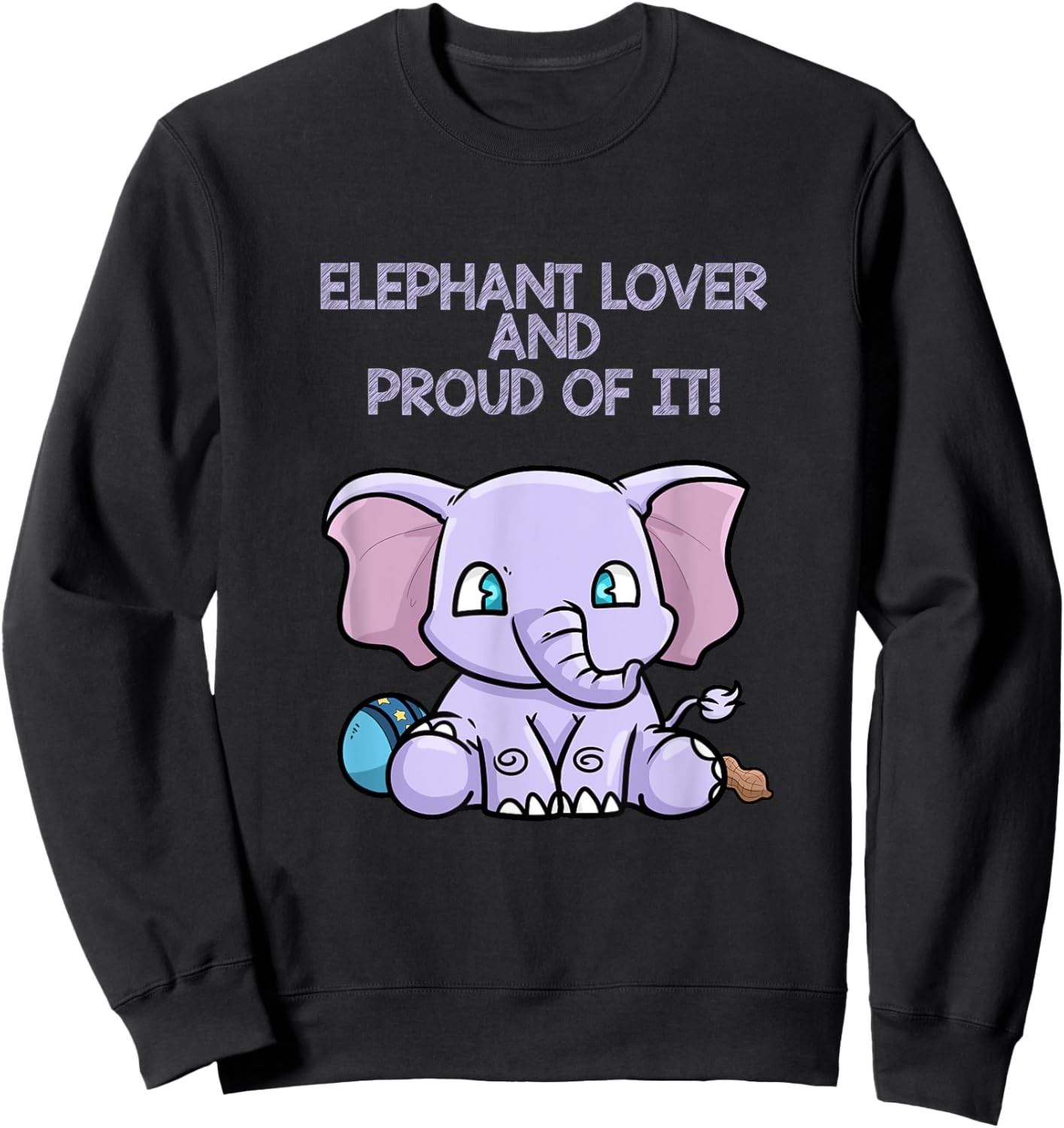 Elephant Lover And Proud Of It Colorful Graphic Sweatshirt - Sweatshirt | Black
