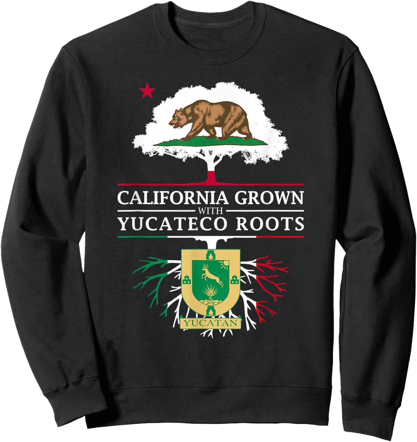 California Grown with Yucateco Roots - Yucatan Sweatshirt - Sweatshirt | Black