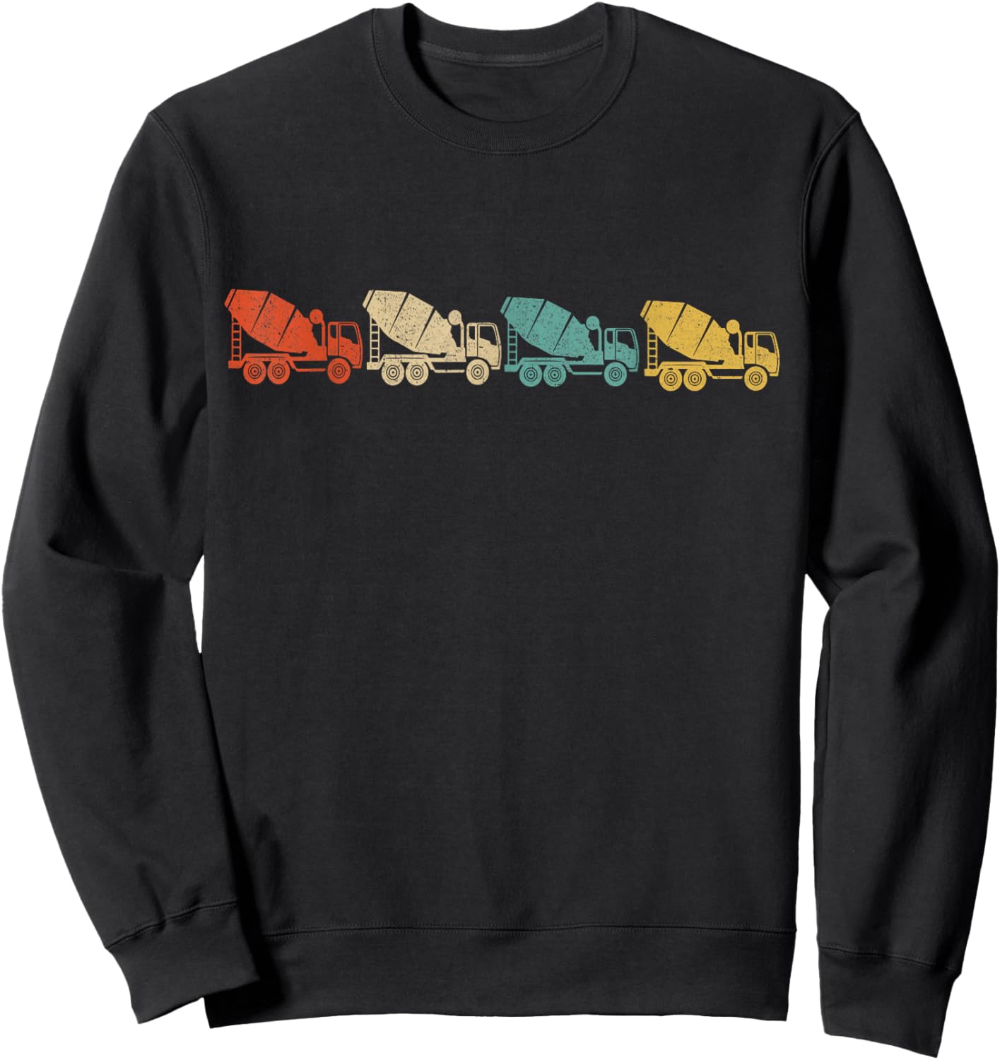 Retro Cement Mixer Truck Concrete Finisher Concrete Mixer Sweatshirt - Sweatshirt | Black