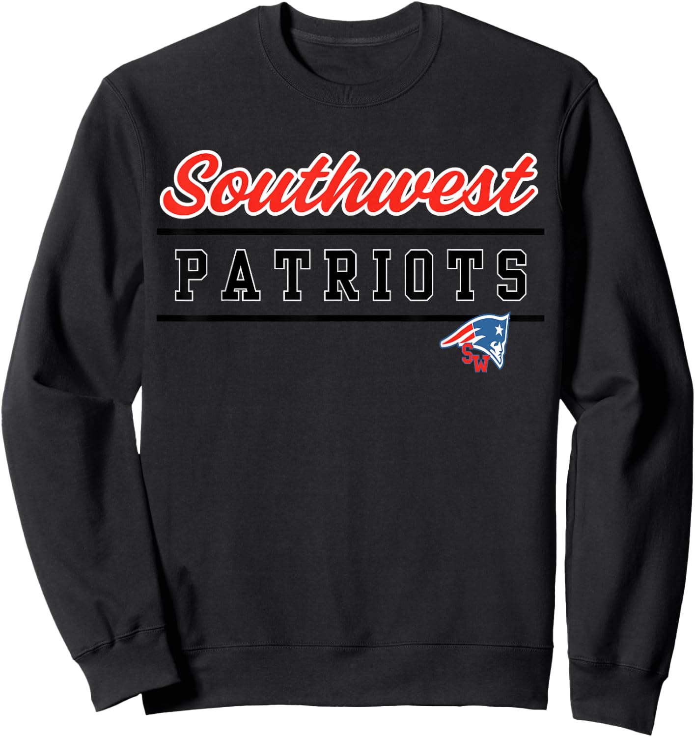 Southwest Magnet High School Patriots Lined Up Sweatshirt - Sweatshirt | Black