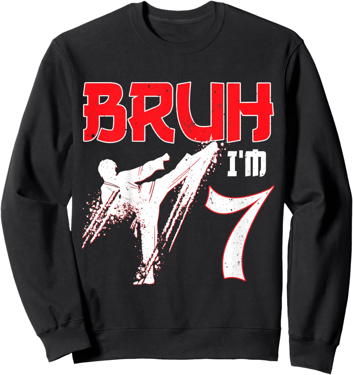 Kids Karate Taekwondo 7 Years Old Birthday Martial Arts For Boys Sweatshirt - Sweatshirt | Black