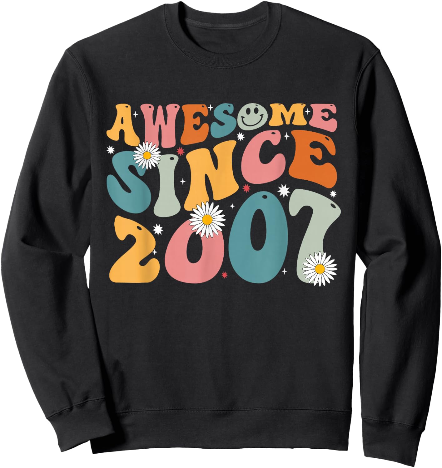 Awesome Since 2007 18th Birthday Retro Gifts Born in 2007 Sweatshirt - Sweatshirt | Black
