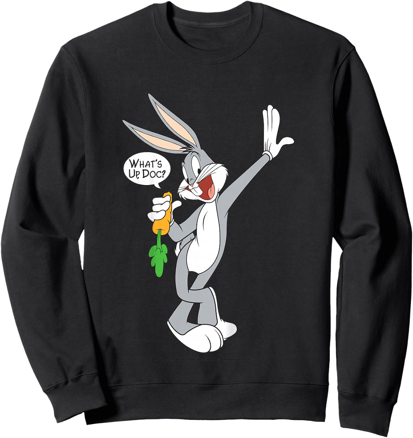 Kids Looney Tunes Bugs Bunny What's Up Doc Portrait Sweatshirt - Sweatshirt | Black