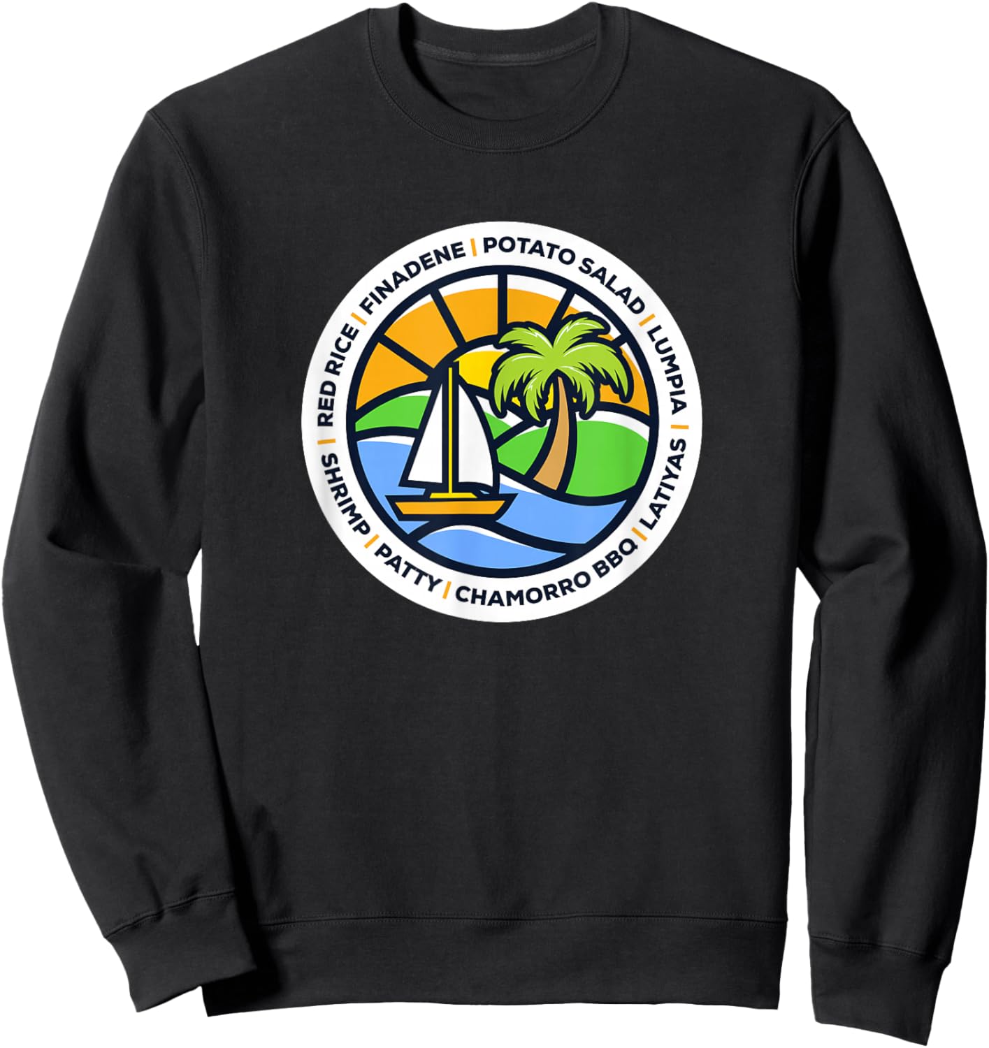 Guam Food Chamorro Culture BBQ Guamanian Graphic Design Sweatshirt - Sweatshirt | Black