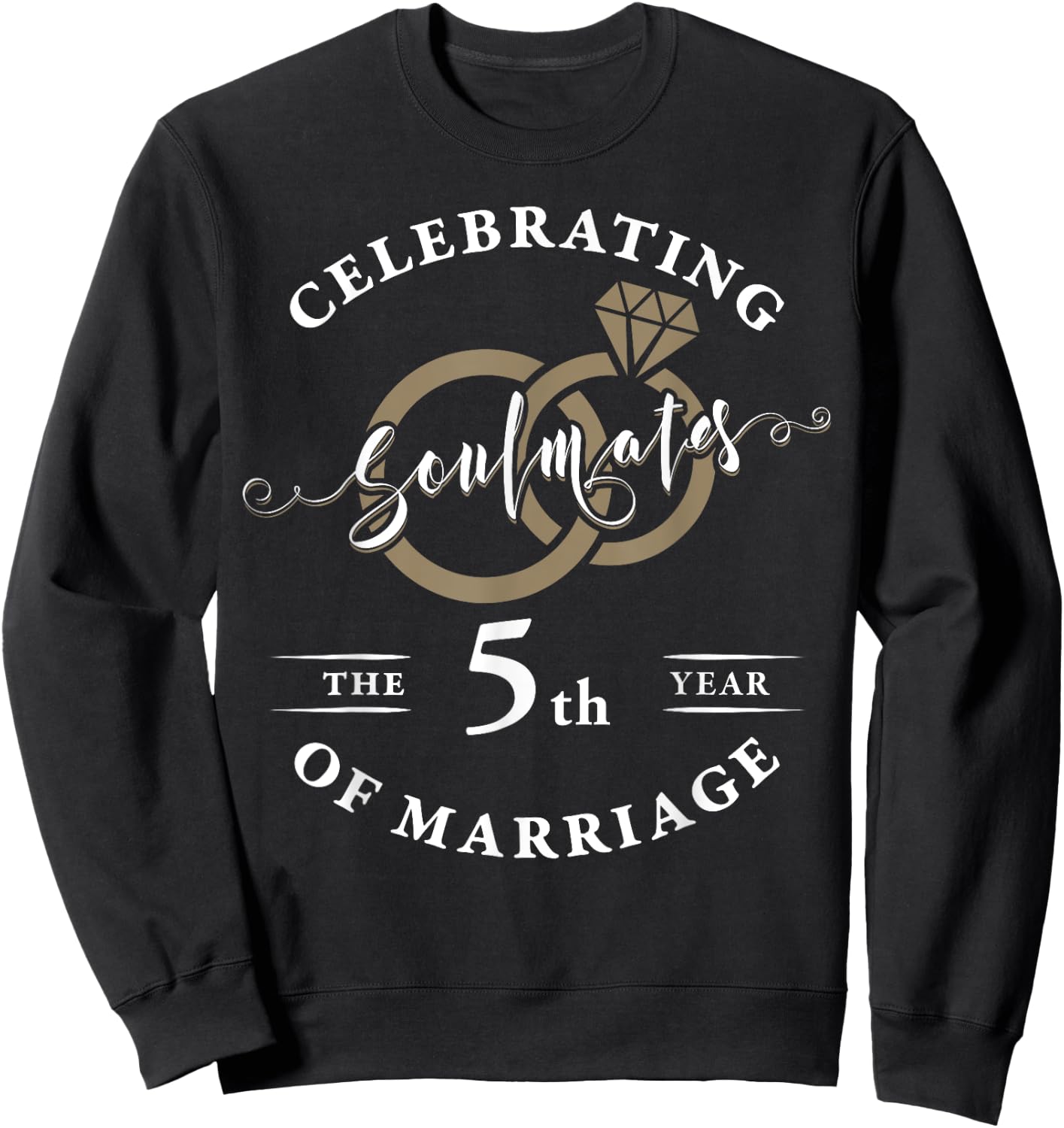 5 Year 5th Wedding Anniversary Husband Wife Couples Matching Sweatshirt - Sweatshirt | Black