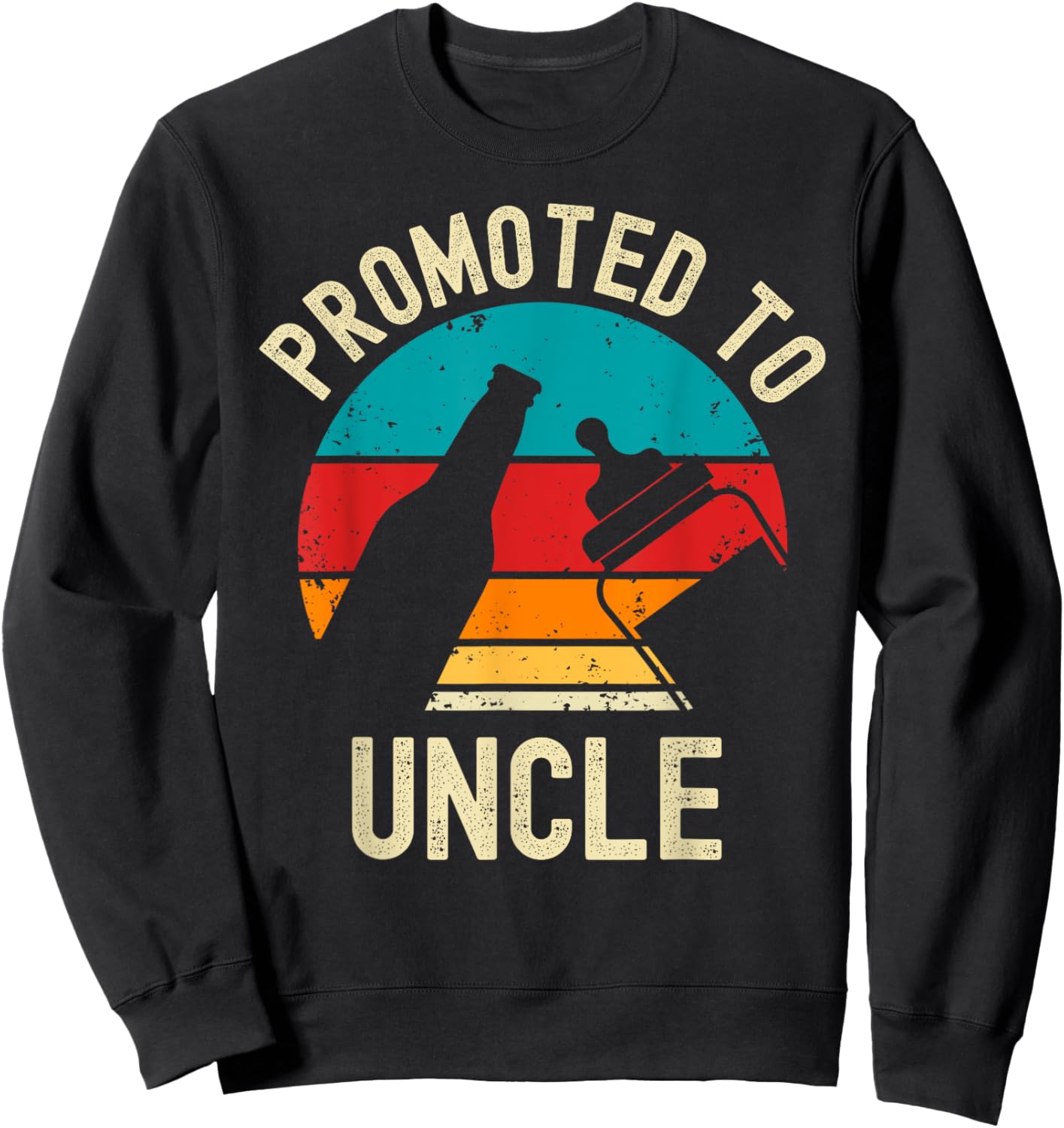 Promoted to Uncle 2024 New Baby Announcement Beer Lover Sweatshirt - Sweatshirt | Black