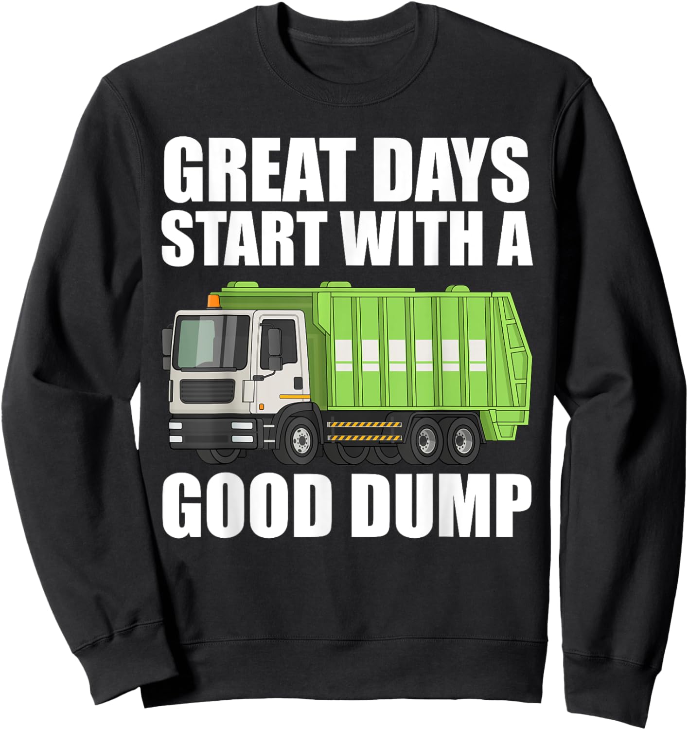 Funny Garbage Truck Art For Boys Toddler Waste Garbage Truck Sweatshirt - Sweatshirt | Black