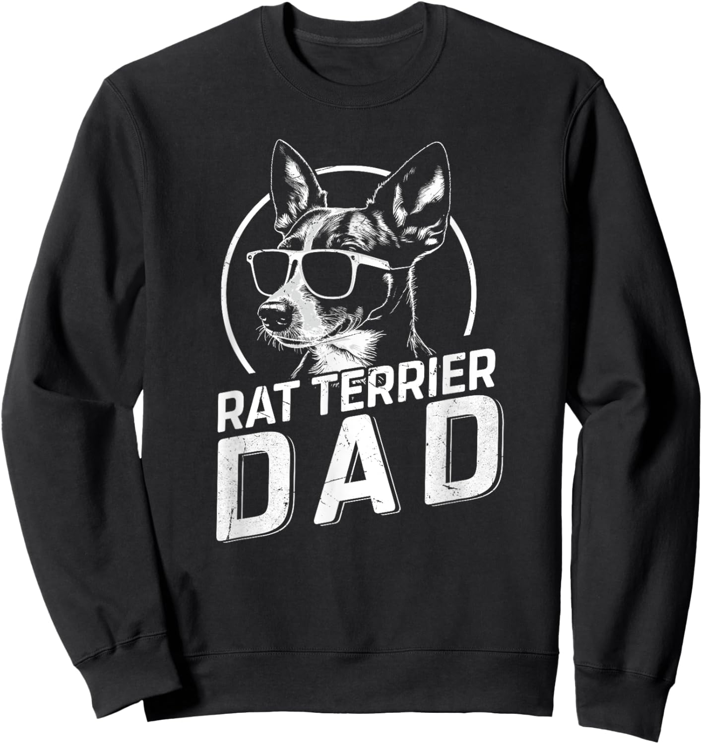 Rat Terrier Dad Dog Owner Gifts Dog Dad Father's Day Sweatshirt - Sweatshirt | Black