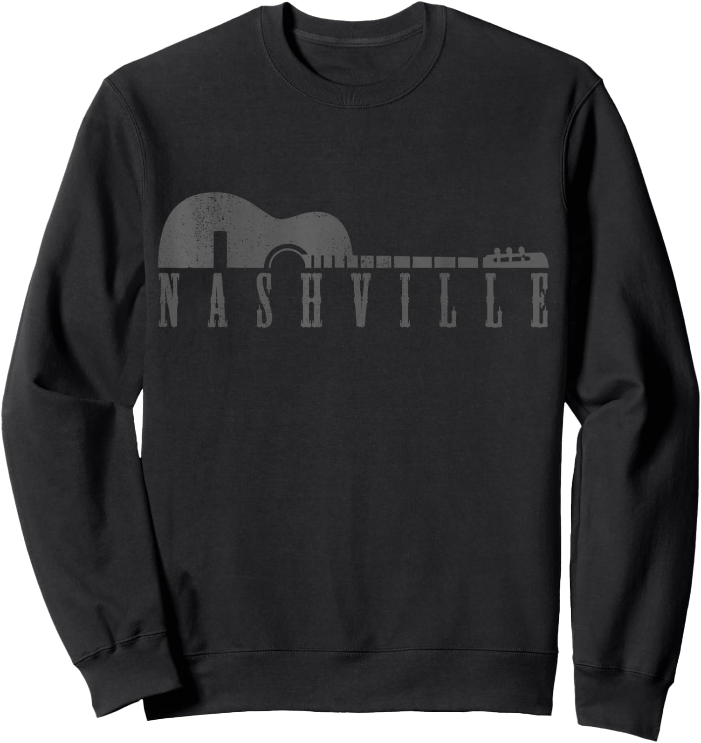 Nashville Tennessee Country Music City Guitar Gift Sweatshirt - Sweatshirt | Black