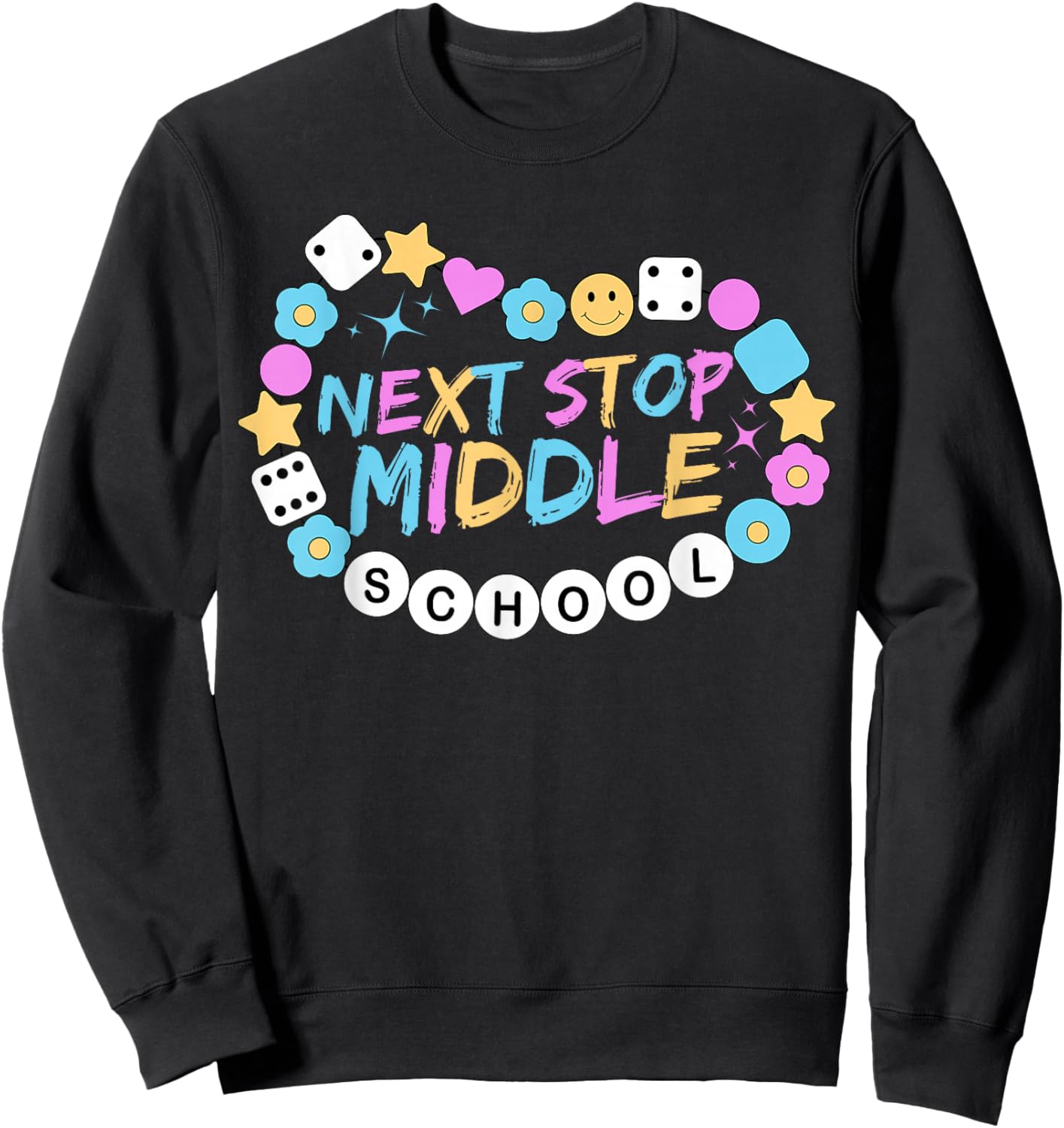 Next Stop Middle School Groovy Elementary School Graduation Sweatshirt - Sweatshirt | Black