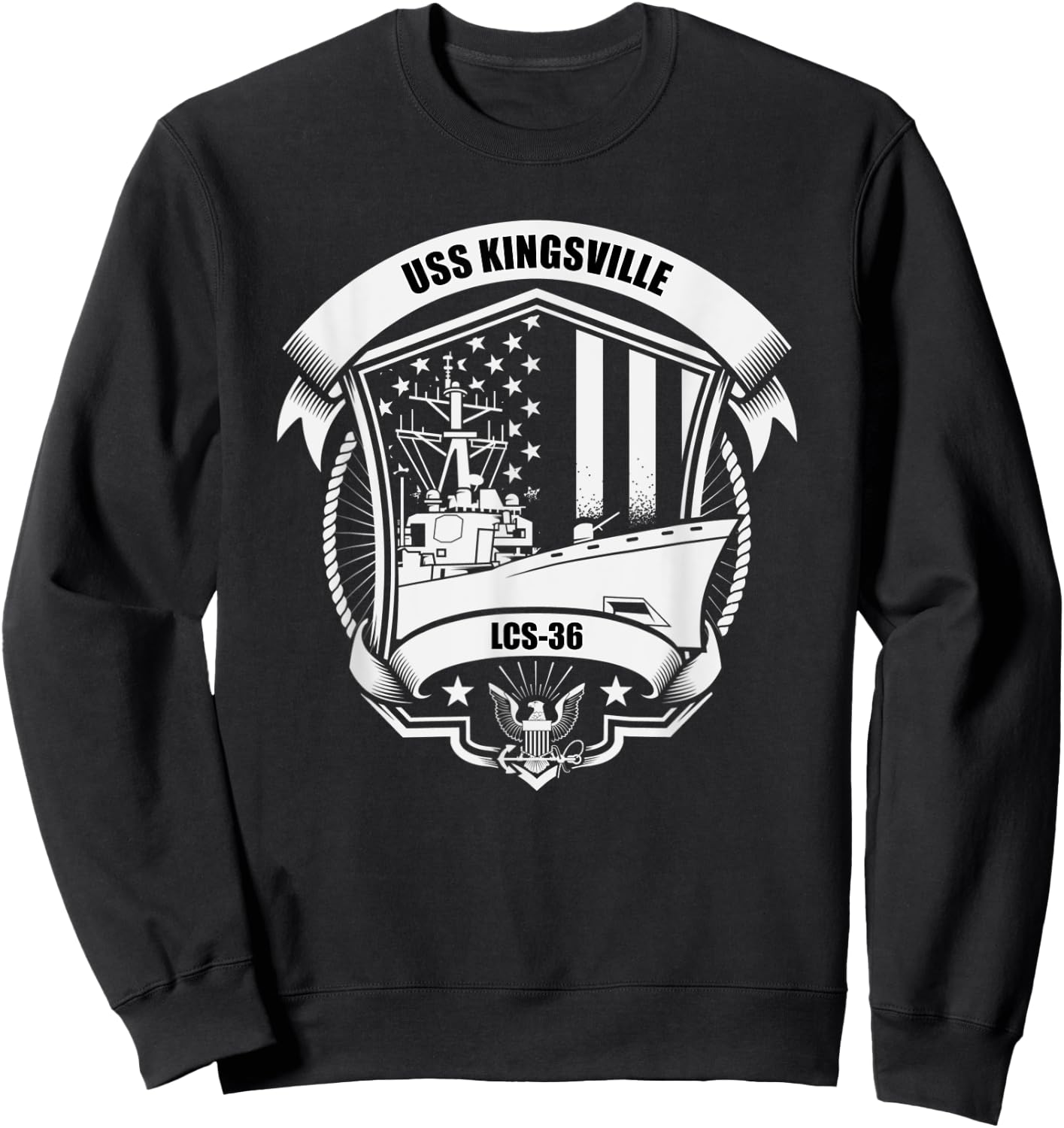 USS Kingsville LCS-36 Sweatshirt - Sweatshirt | Black