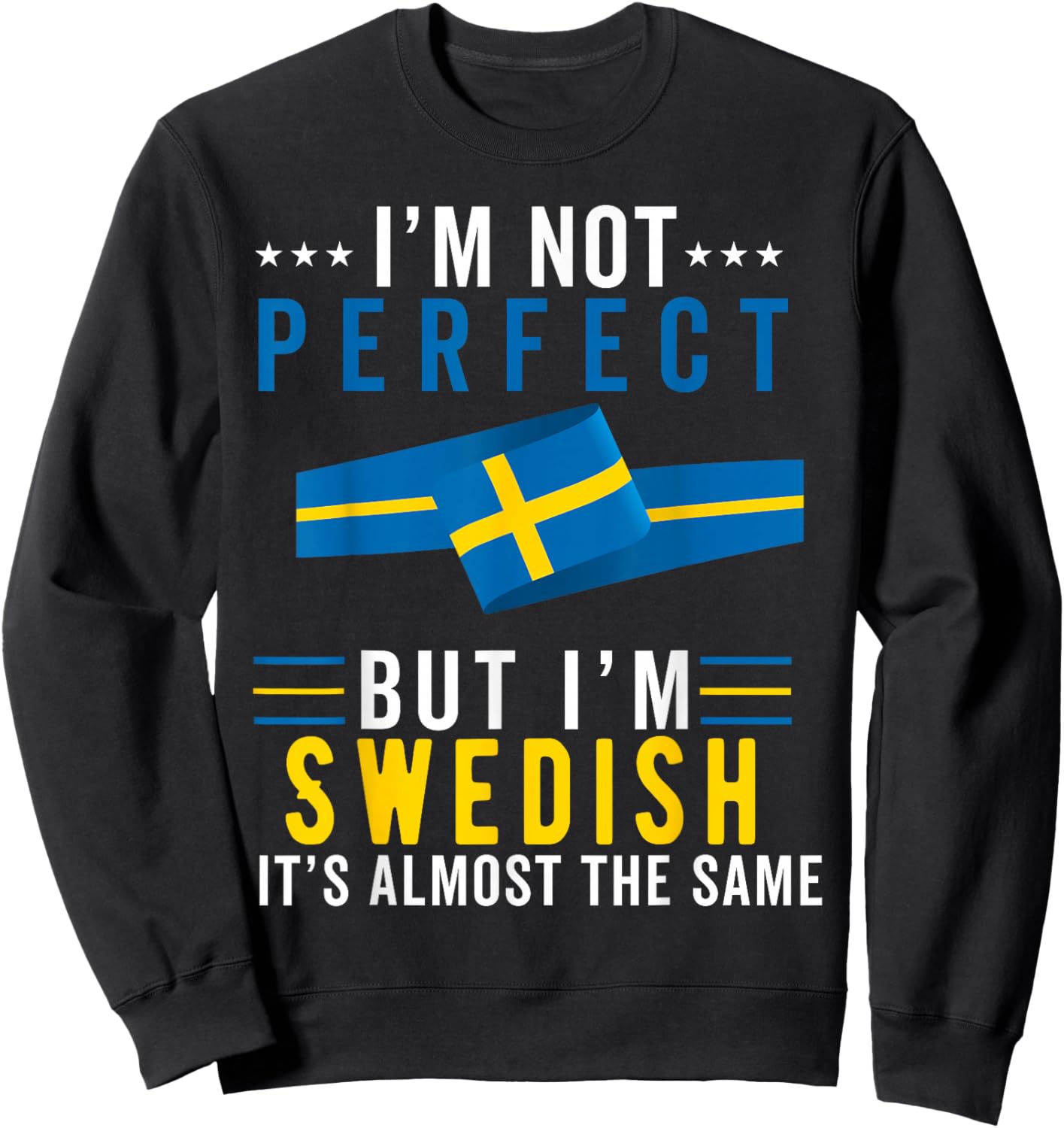 Swedish Flag Sweden Men Women Sverige Svenska Souvenirs Sweatshirt - Sweatshirt | Black