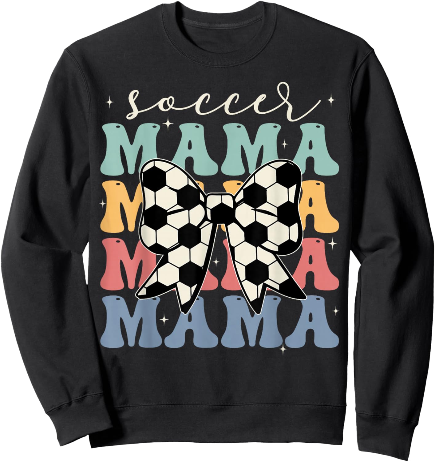 Soccer Mama Retro Groovy Soccer Softball Mom Sweatshirt - Sweatshirt | Black