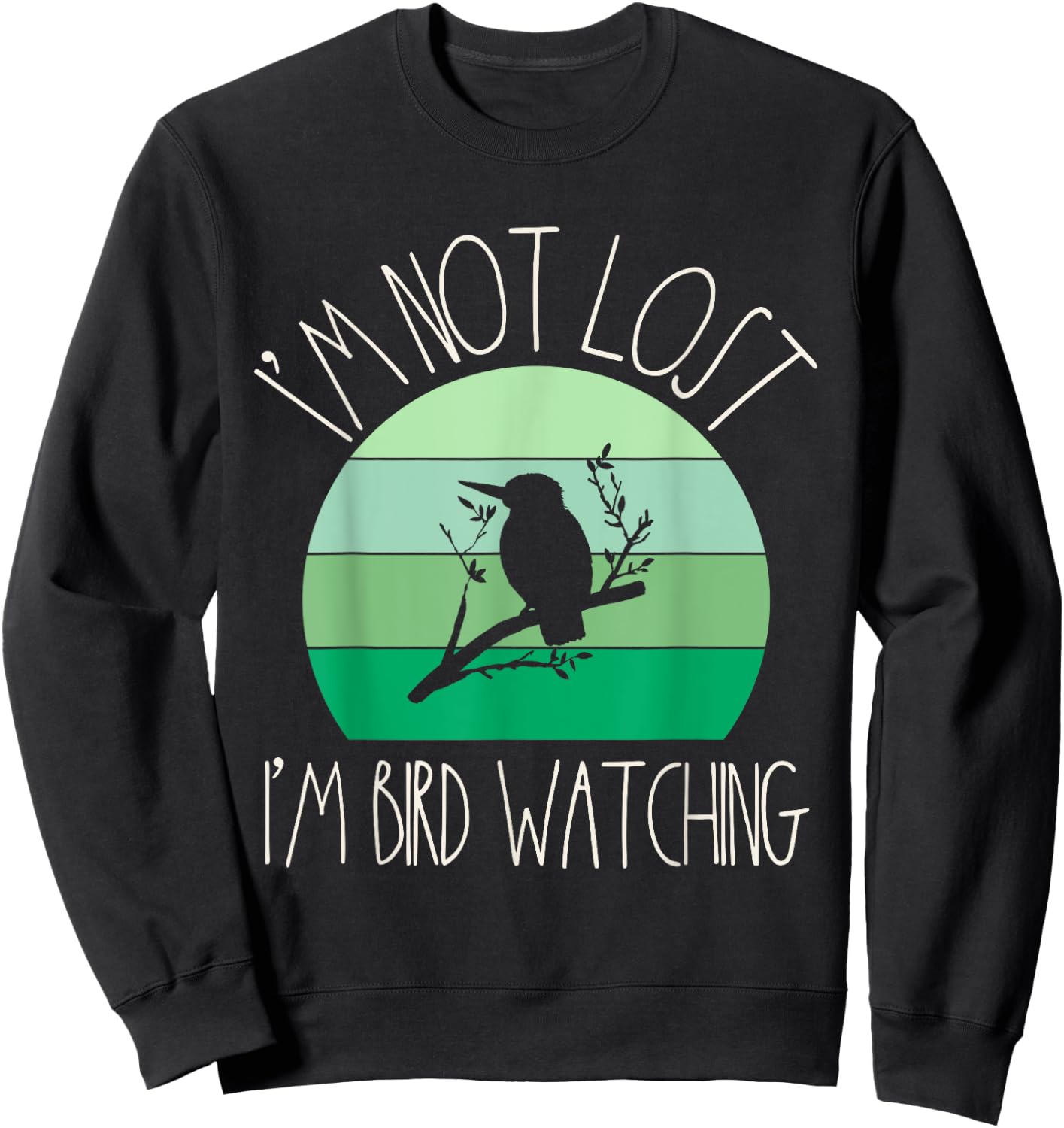 Funny Birder Retro Women Birding Ornithology Bird Watcher Sweatshirt - Sweatshirt | Black