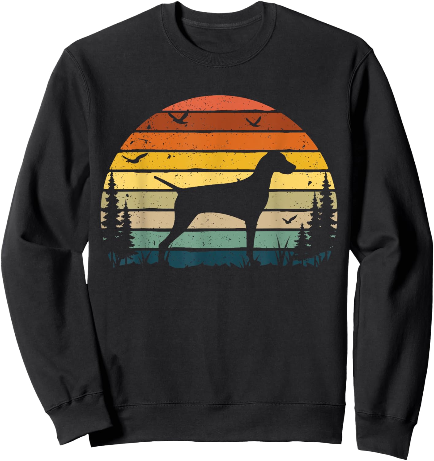 Vizsla Vintage Retro Mom Dad Dog Pet Lover Sweatshirt - Sweatshirt | Black