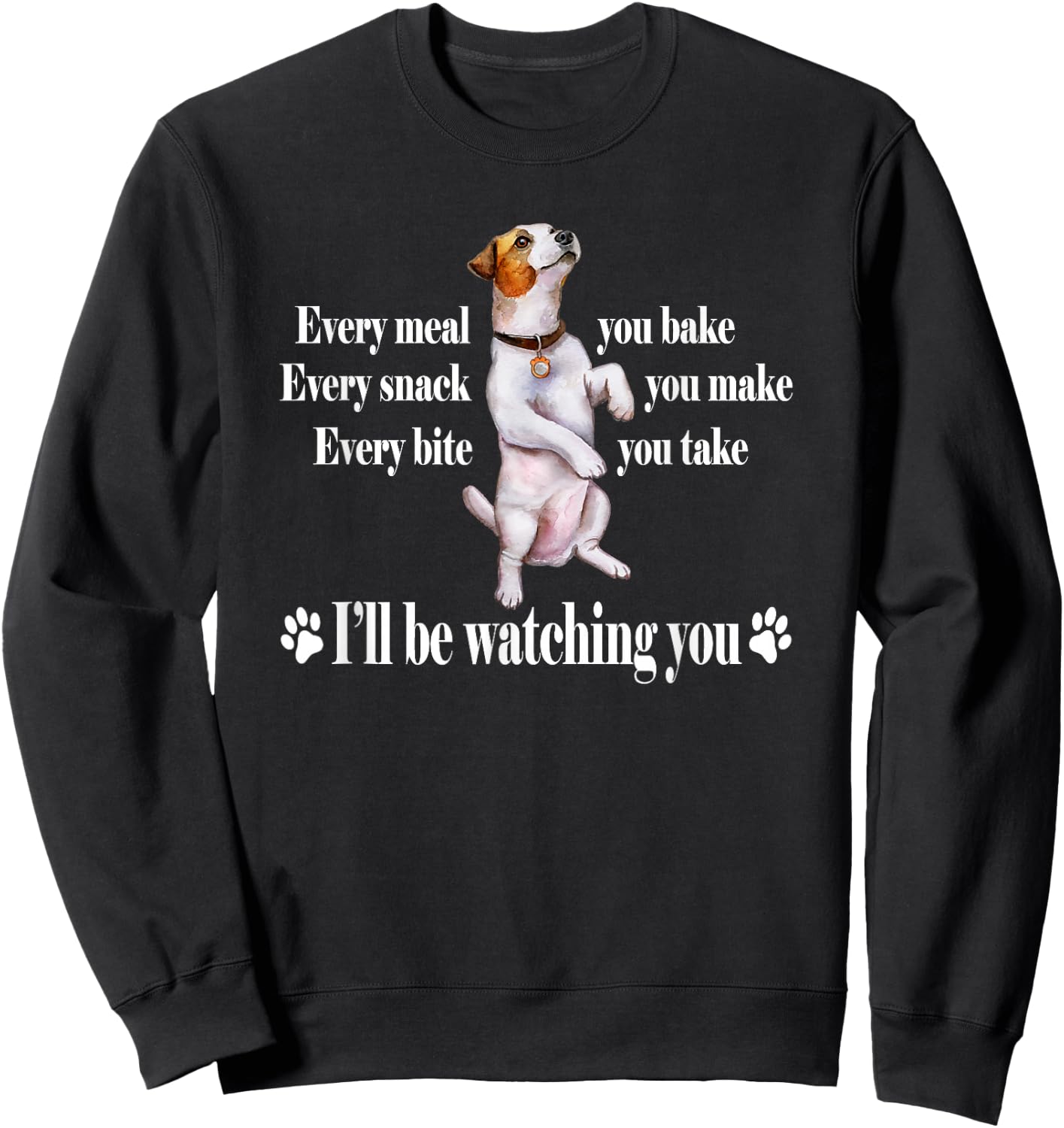 JRT Dog Lover Watching Snack Jack Russell Sweatshirt - Sweatshirt | Black