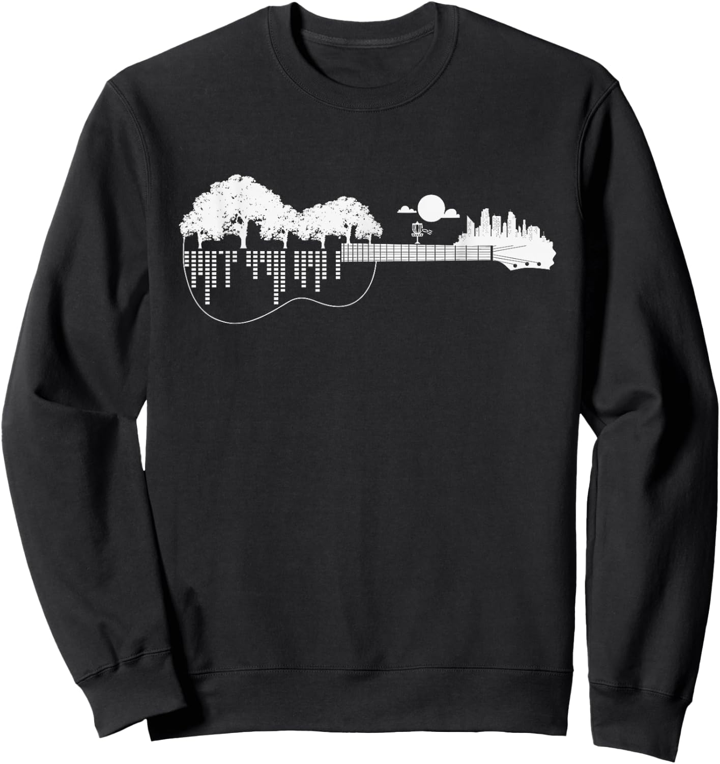 Disc Golf Flying Disc Frisbee Guitar Guitar Player Sweatshirt - Sweatshirt | Black