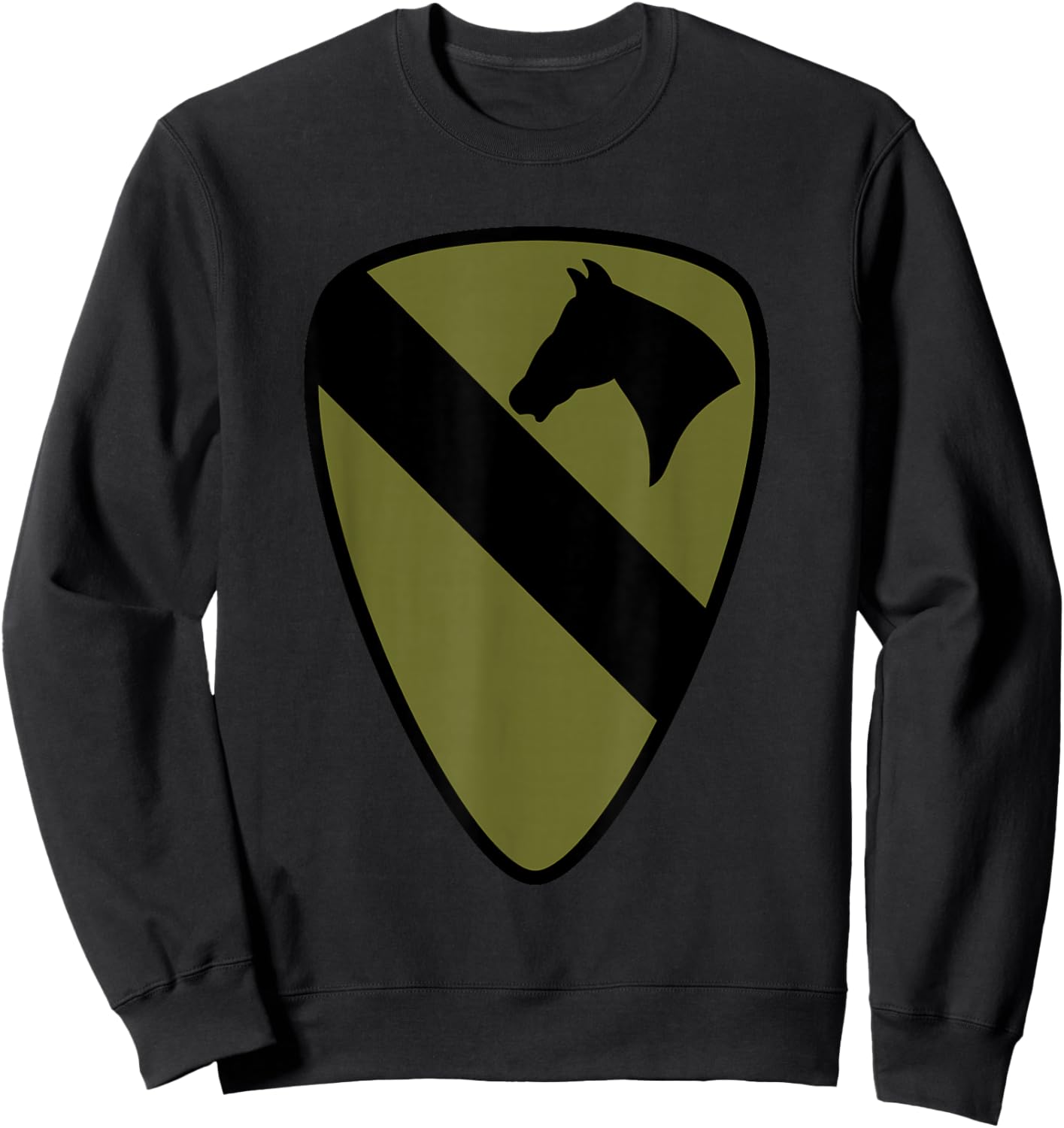 1st Cavalry Division Patch – 1st CAV OD Green Camo Sweatshirt - Sweatshirt | Black