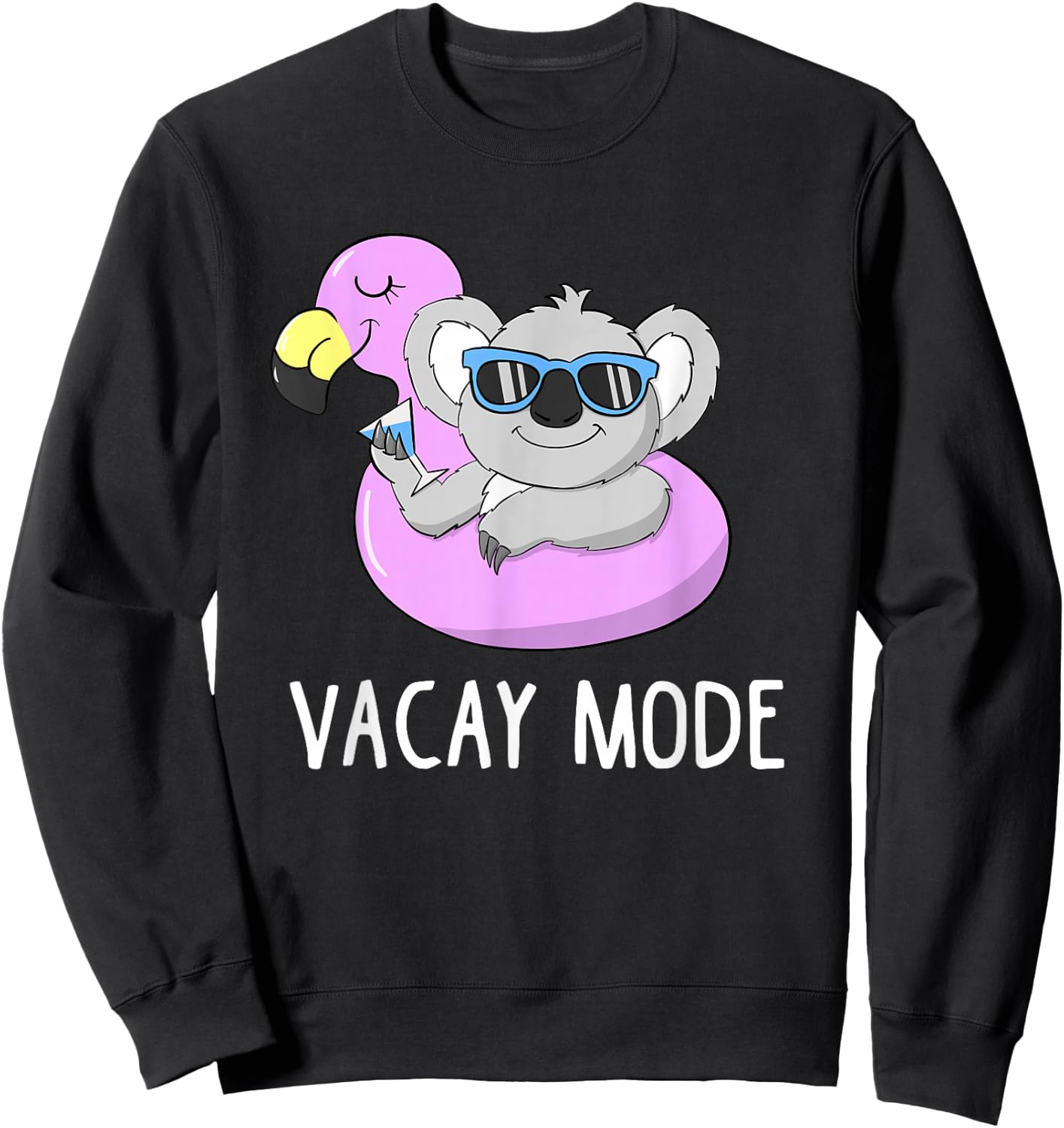 Vacay Mode Cute Koala Funny Family Vacation Holiday Fun Gift Sweatshirt - Sweatshirt | Black