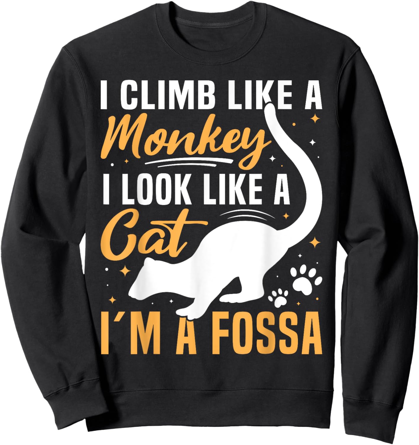 Fossa Essentials Fossa Plush Stuffed Animal Fossa Lover Sweatshirt - Sweatshirt | Black