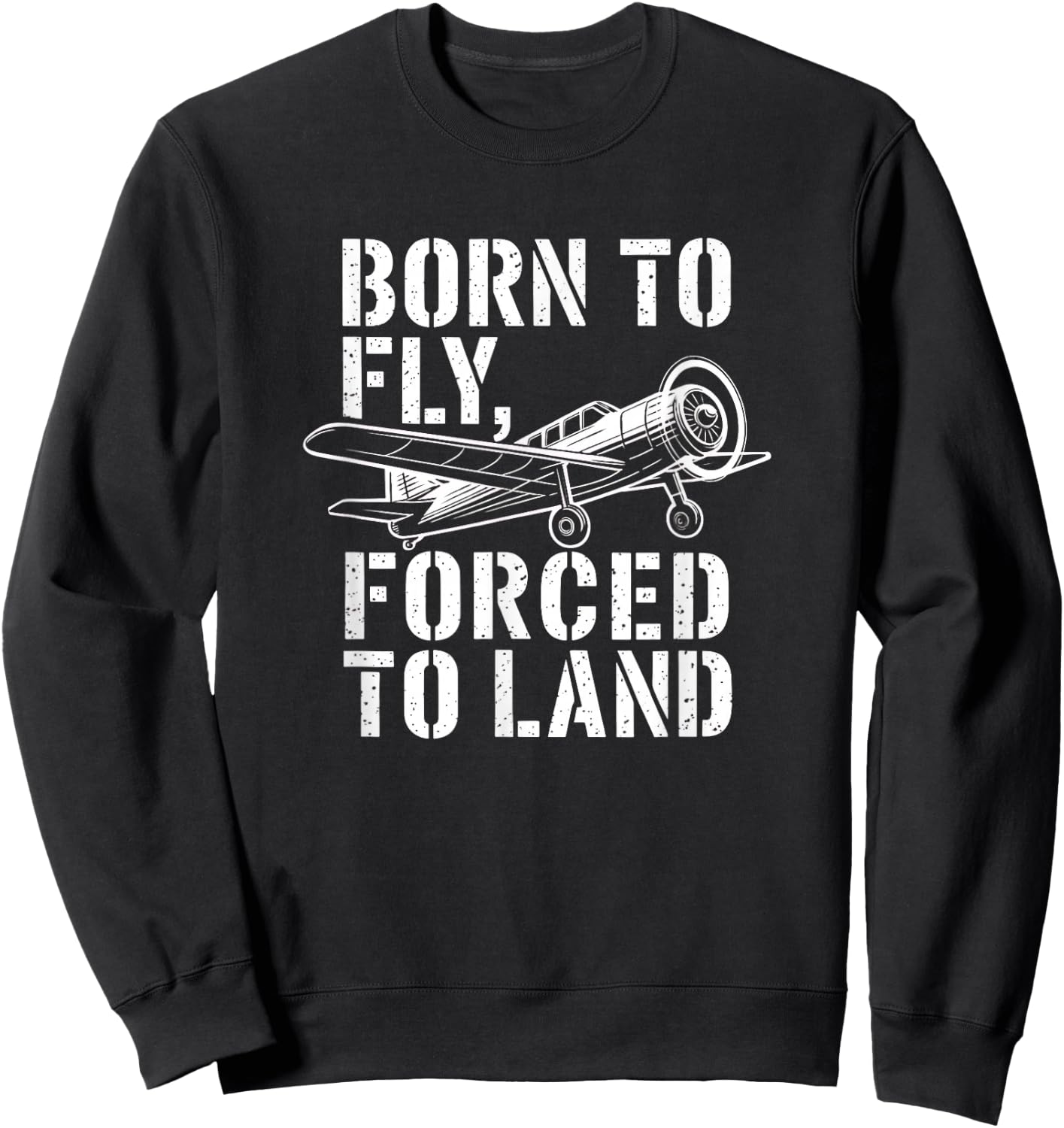 Funny Pilot Plane Design Art Men Women Aviation Airline Sweatshirt - Sweatshirt | Black